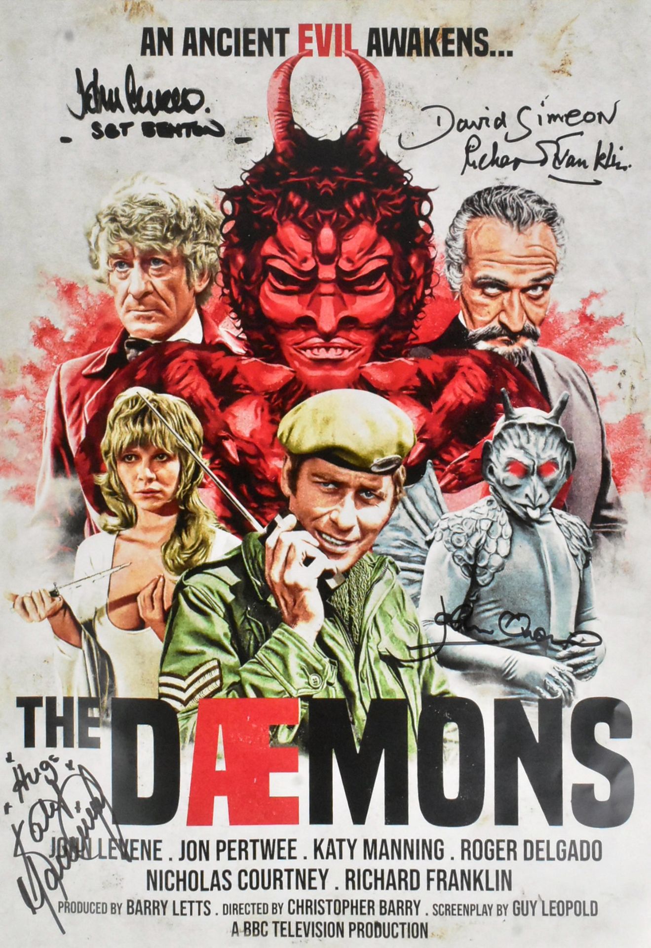 DOCTOR WHO - THE DAEMONS - MULTI-SIGNED POSTER