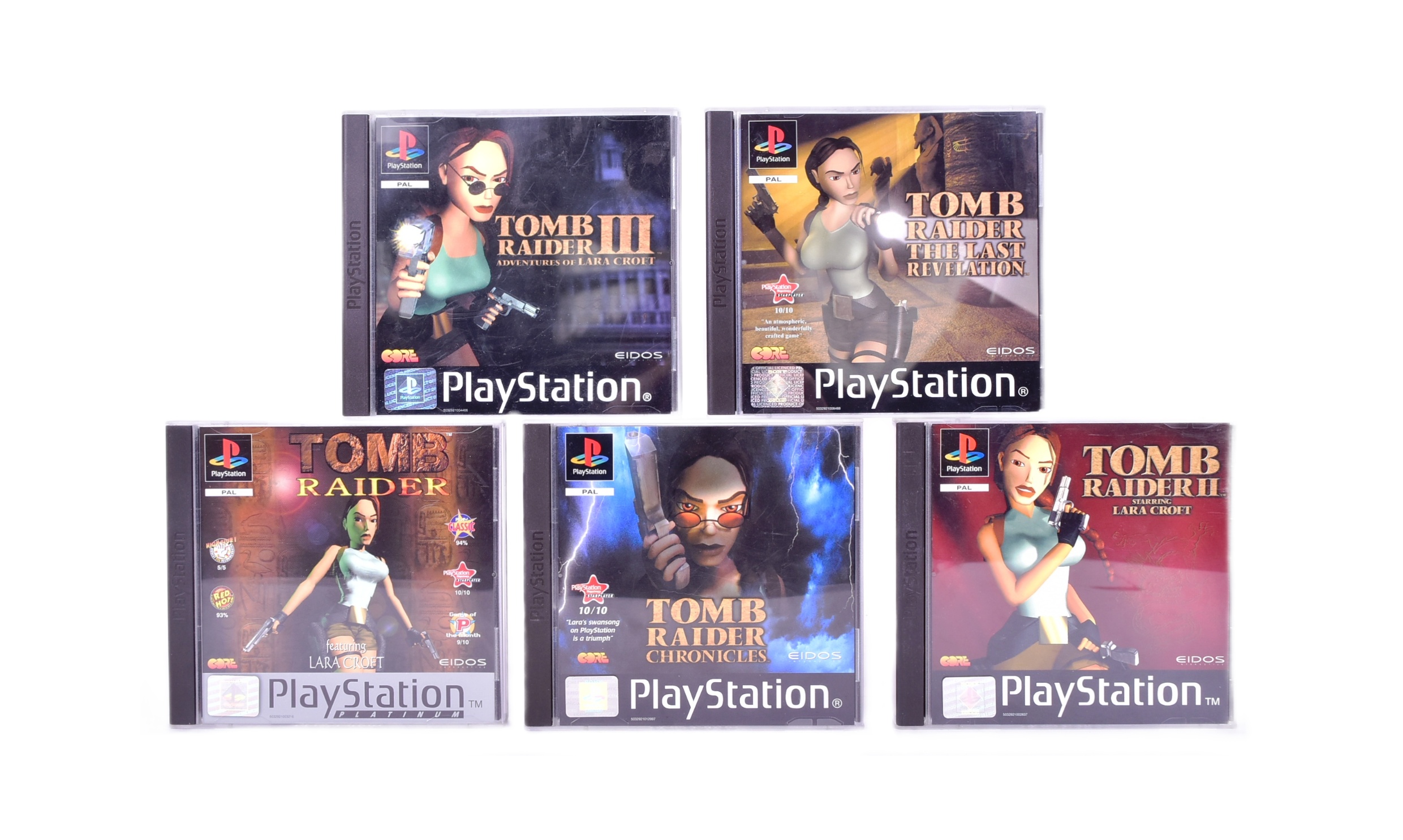 RETRO GAMING - PLAYSTATION ONE - X5 TOMB RAIDER GAMES