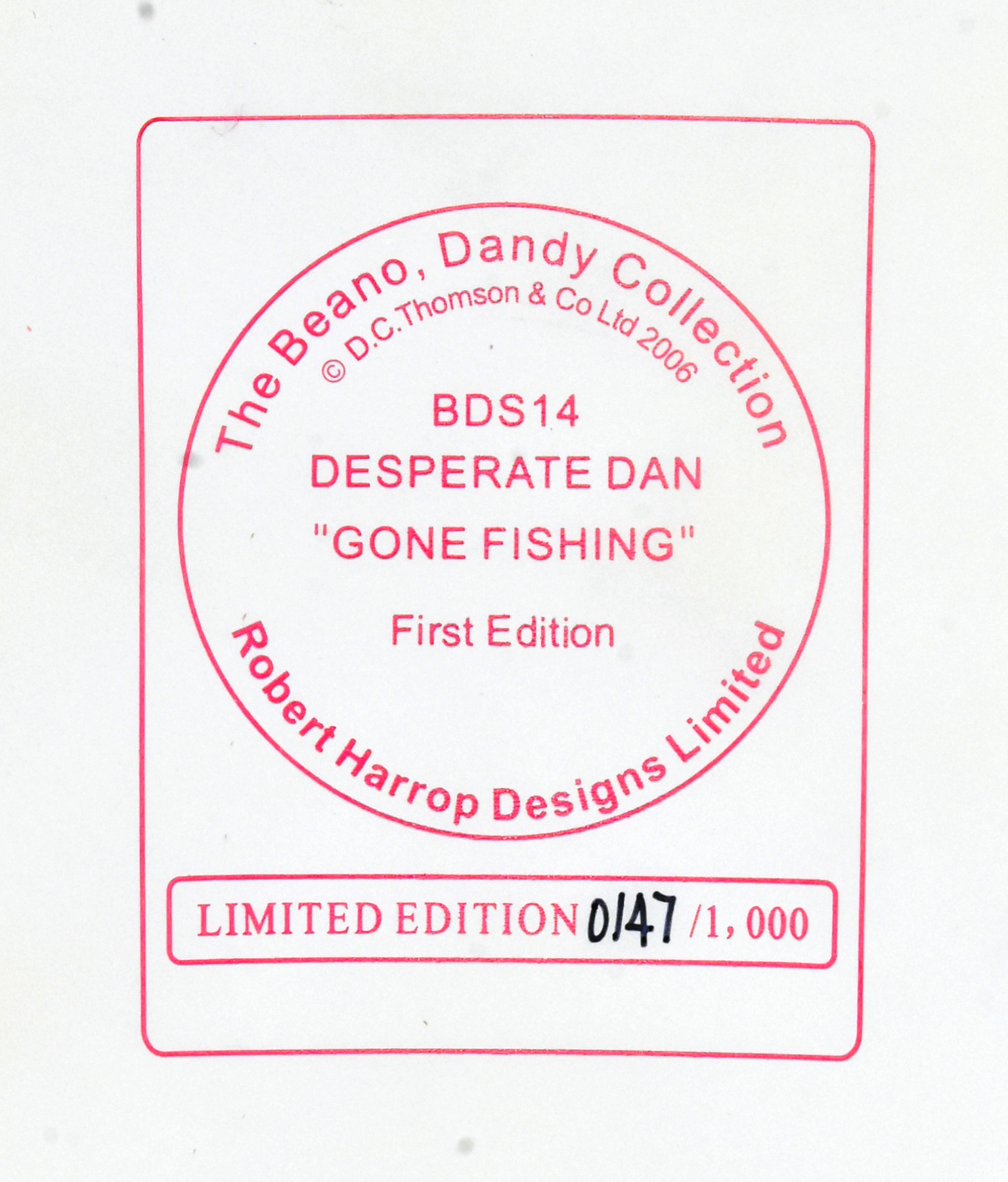 ROBERT HARROP - DESPERATE DAN - LIMITED EDITION FIGURINE - Image 7 of 7