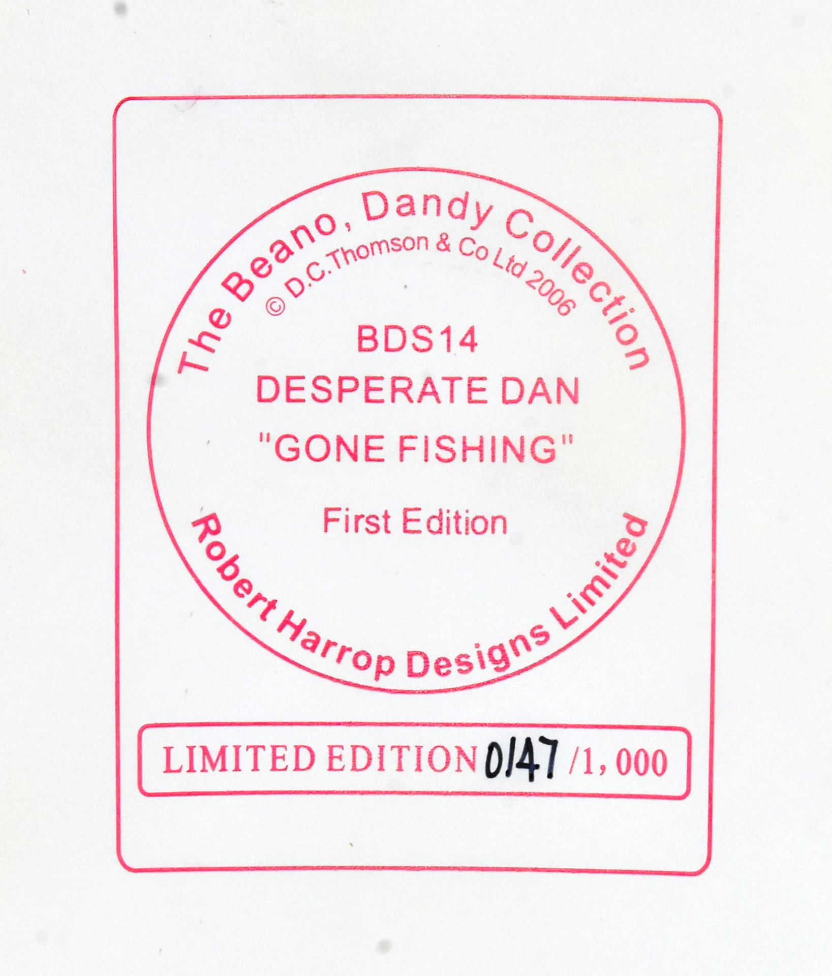 ROBERT HARROP - DESPERATE DAN - LIMITED EDITION FIGURINE - Image 7 of 7