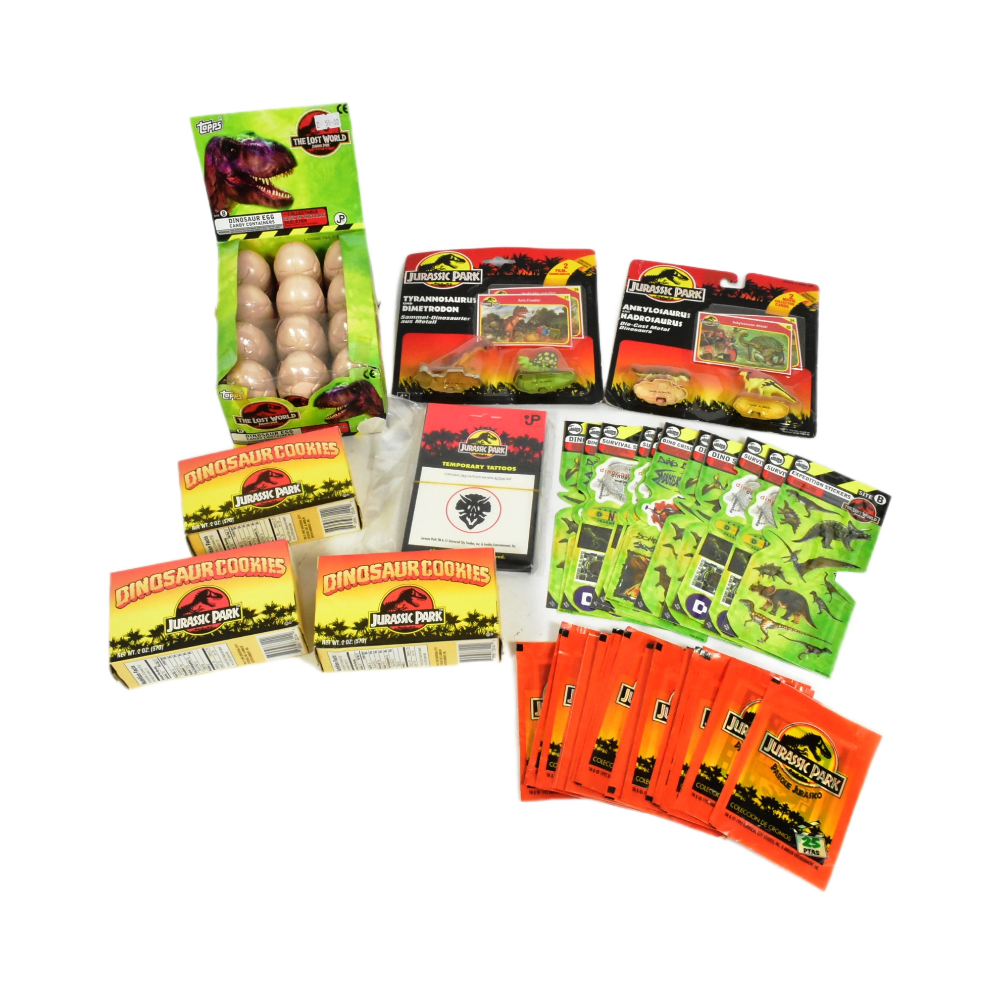 JURASSIC PARK - EX SHOP STOCK BOX OF CANDY & STICKERS