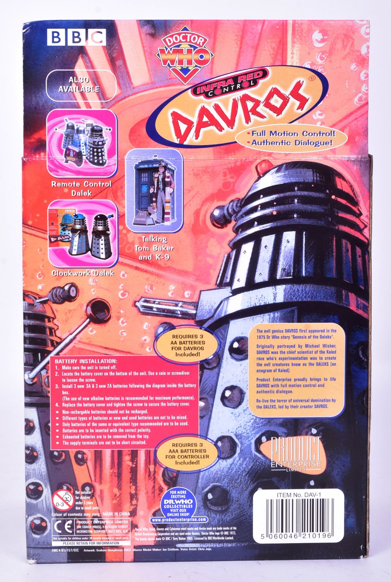 DOCTOR WHO - PRODUCT ENTERPRISE - INFRA-RED CONTROL DAVROS - Image 5 of 5