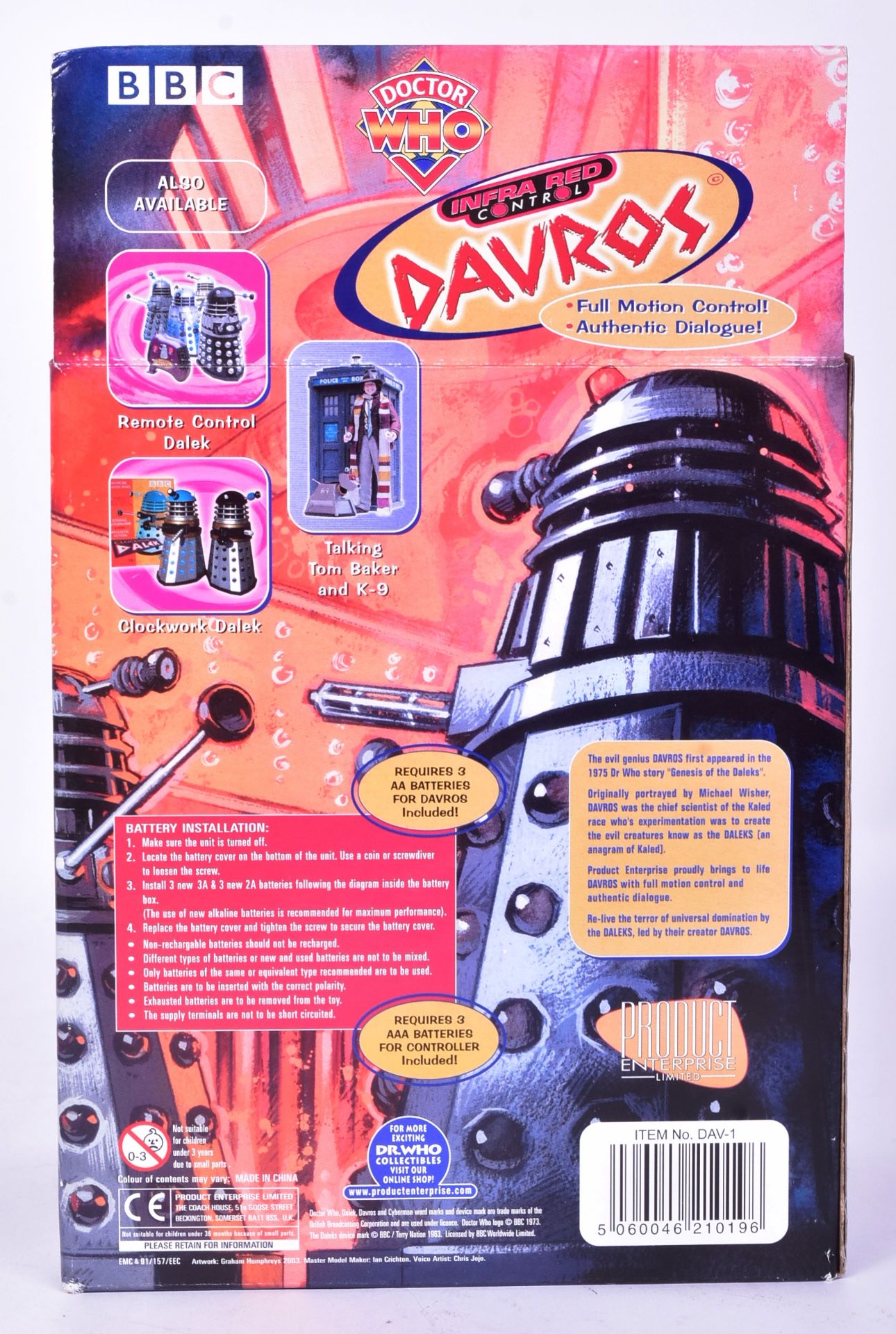 DOCTOR WHO - PRODUCT ENTERPRISE - INFRA-RED CONTROL DAVROS - Bild 5 aus 5