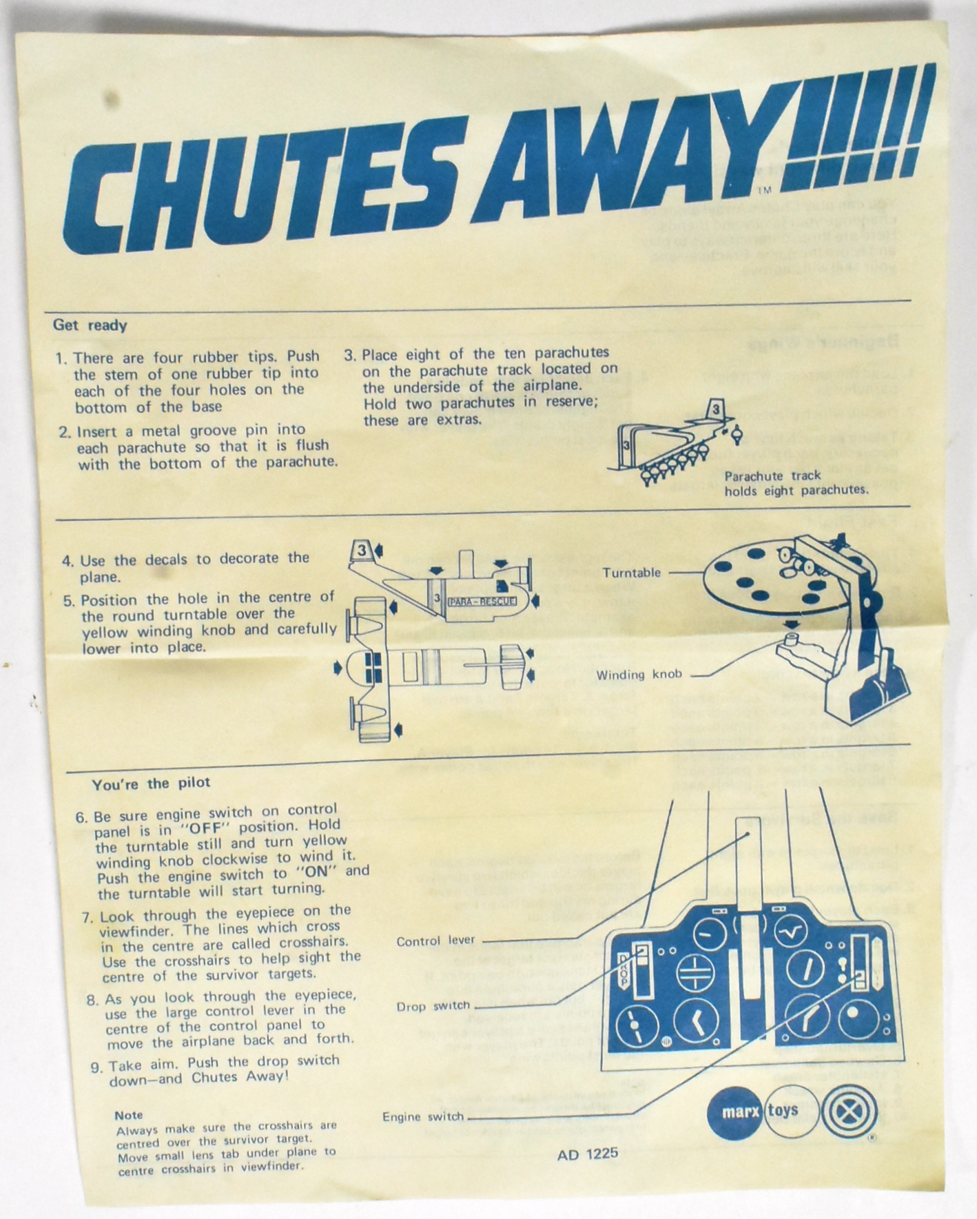 MARX TOYS - CHUTES AWAY AIR RESCUE TARGET GAME - Image 6 of 7