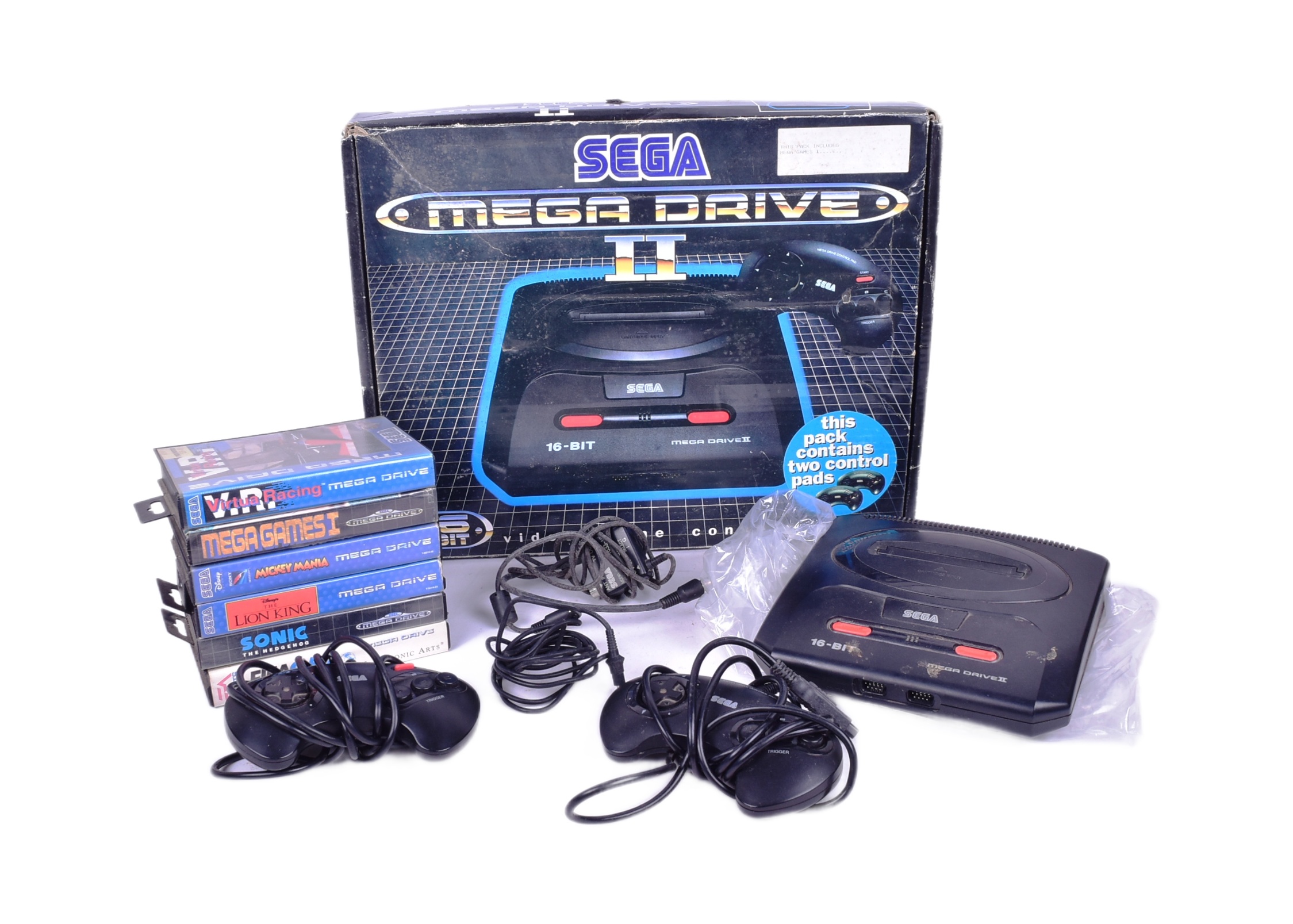 RETRO GAMING - VINTAGE SEGA MEGA DRIVE II PLUS GAMES