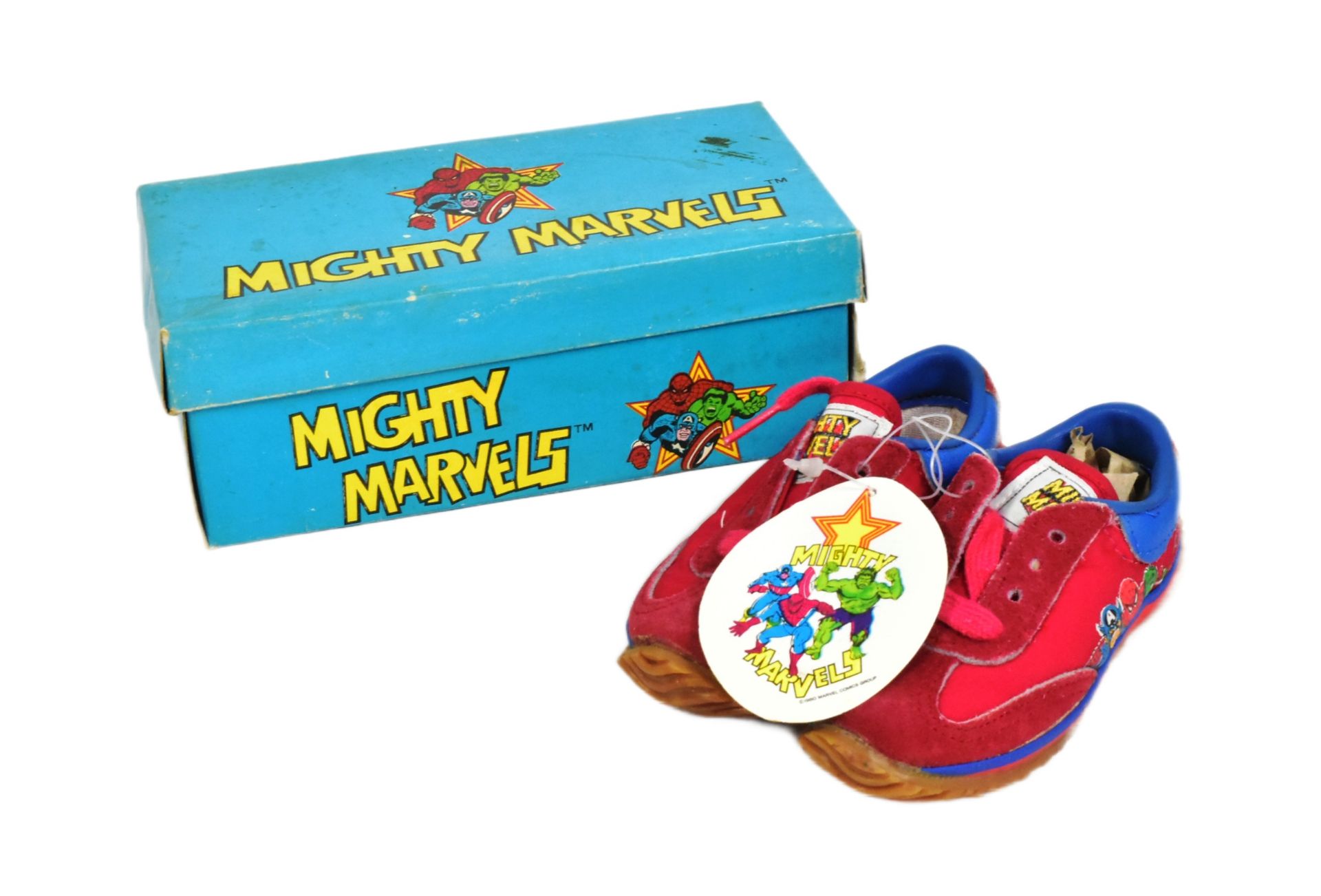 MARVEL COMICS - MIGHTY MARVELS - VINTAGE 1980 CHILDREN'S SHOES