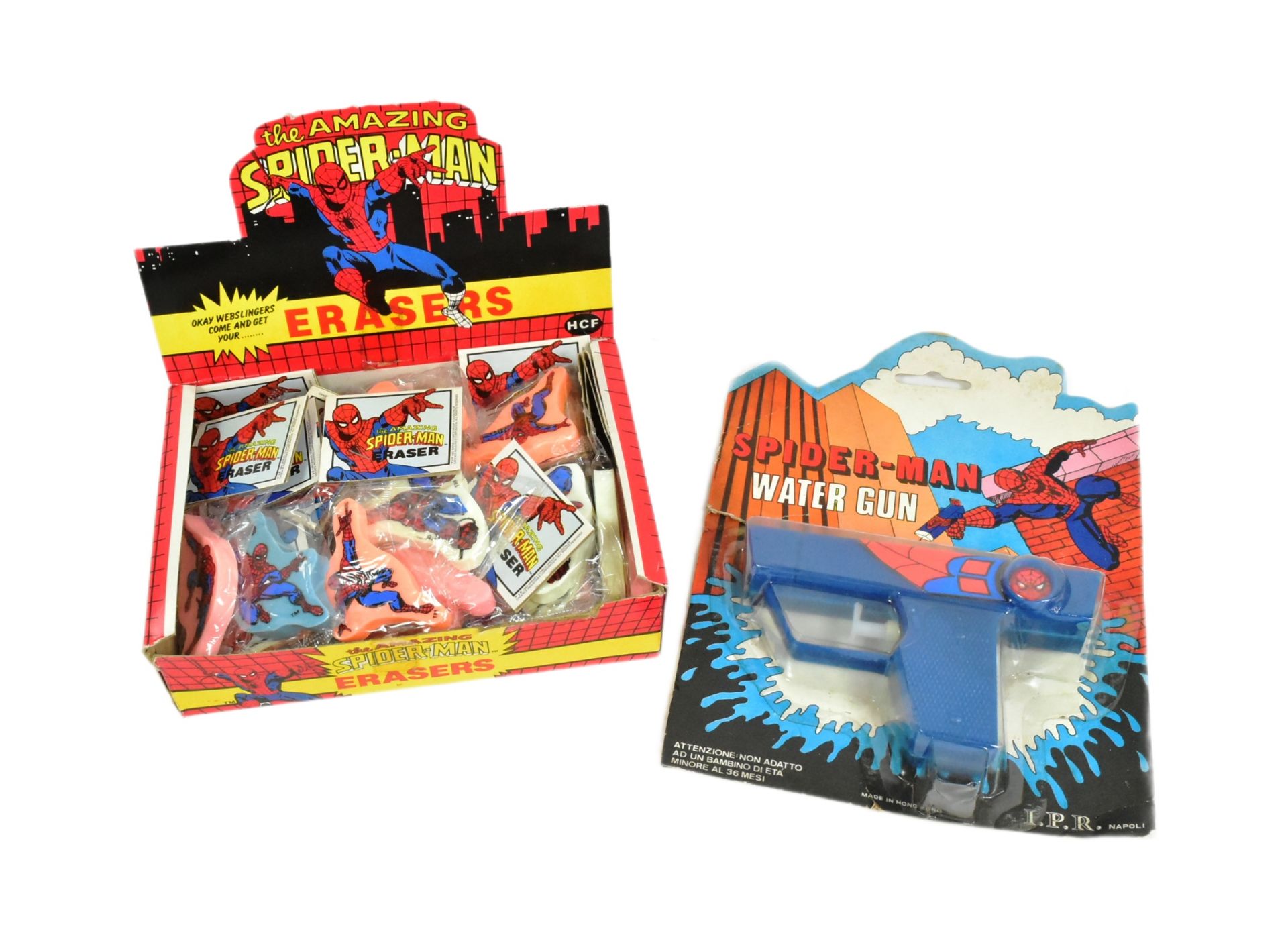 MARVEL COMICS - RACK PACK WATER PISTOL & ERASERS