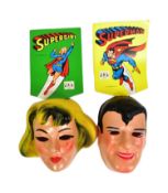 DC COMICS - SUPERGIRL & SUPERMAN - TWO VINTAGE PLAYSET MASKS