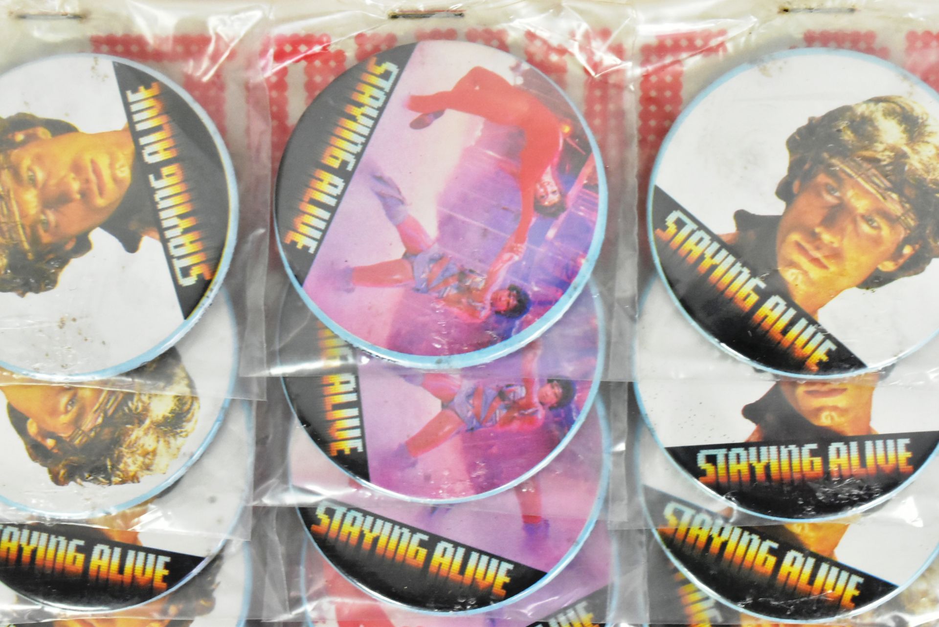 STAYING ALIVE (1983) - VINTAGE SHOP DISPLAY PIN BADGES - Image 2 of 3