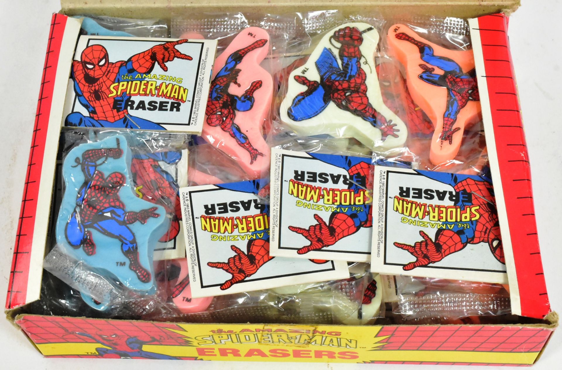 SPIDER MAN - VINTAGE COUNTER TOP DISPLAY BOXES - SPIDERMAN ERASERS - Image 2 of 3