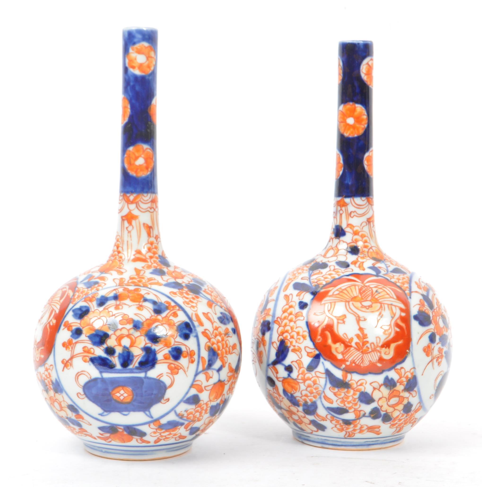 FIVE JAPANESE PORCELAIN VASES - SATSUMA & IMARI - Image 2 of 9