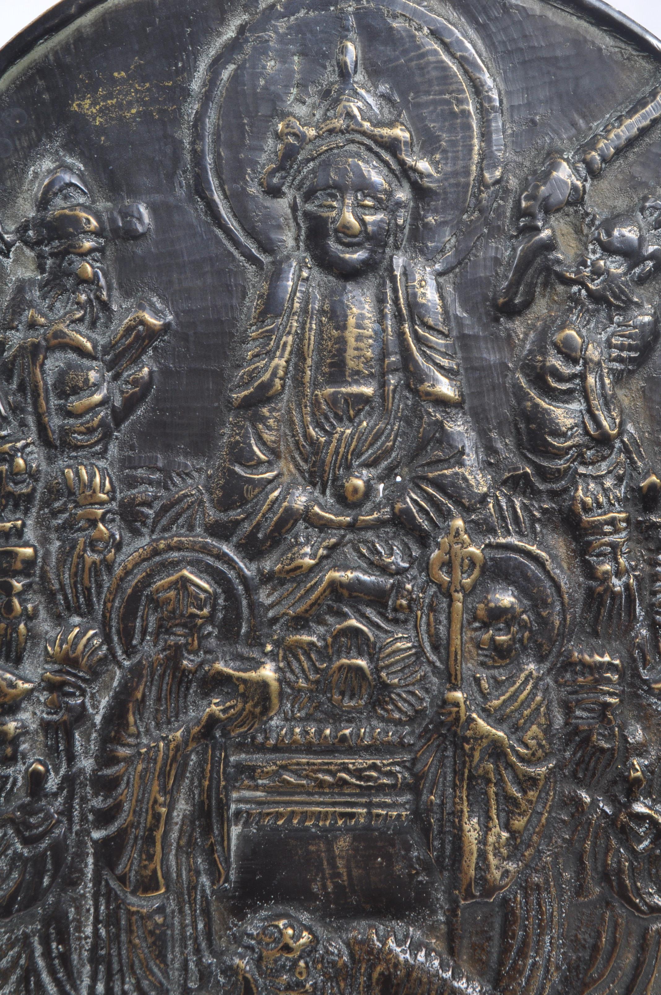 EARLY 20TH CENTURY HAND MADE METAL BUDDHIST TABLEAU - Image 4 of 4