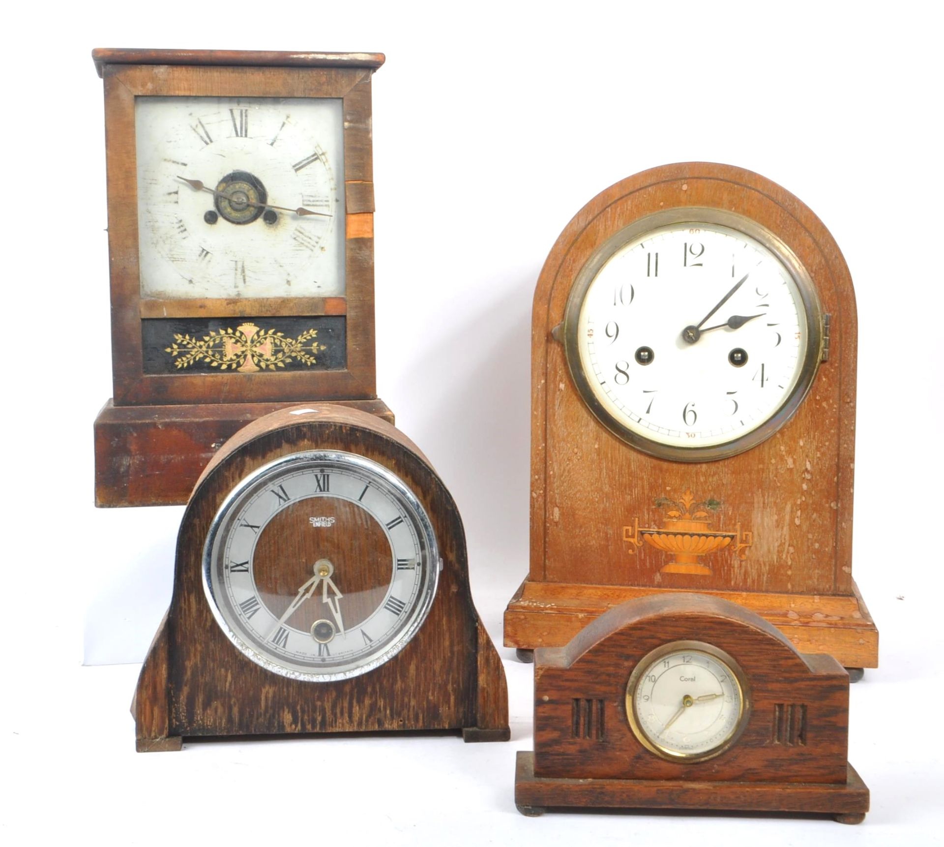 COLLECTION OF FOUR 20TH CENTURY MANTEL CLOCKS