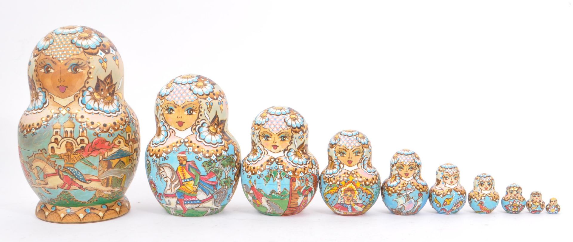 COLLECTION OF USSR FOLK ART MATRYOSHKA NEST OF DOLLS - Bild 7 aus 10