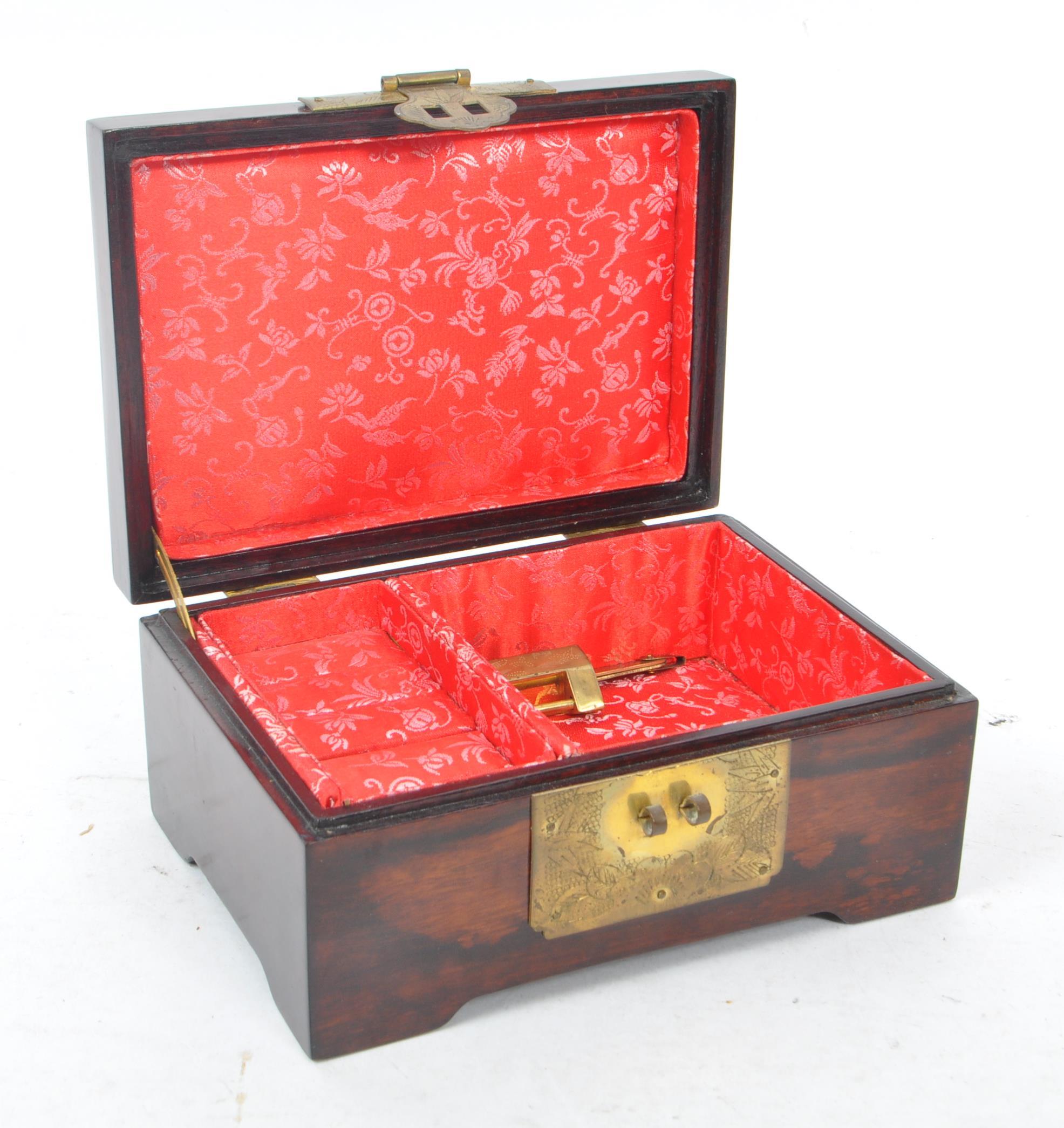 TWO 20TH CENTURY CHINESE ASIAN INLAID JEWELLERY BOXES - Image 8 of 8