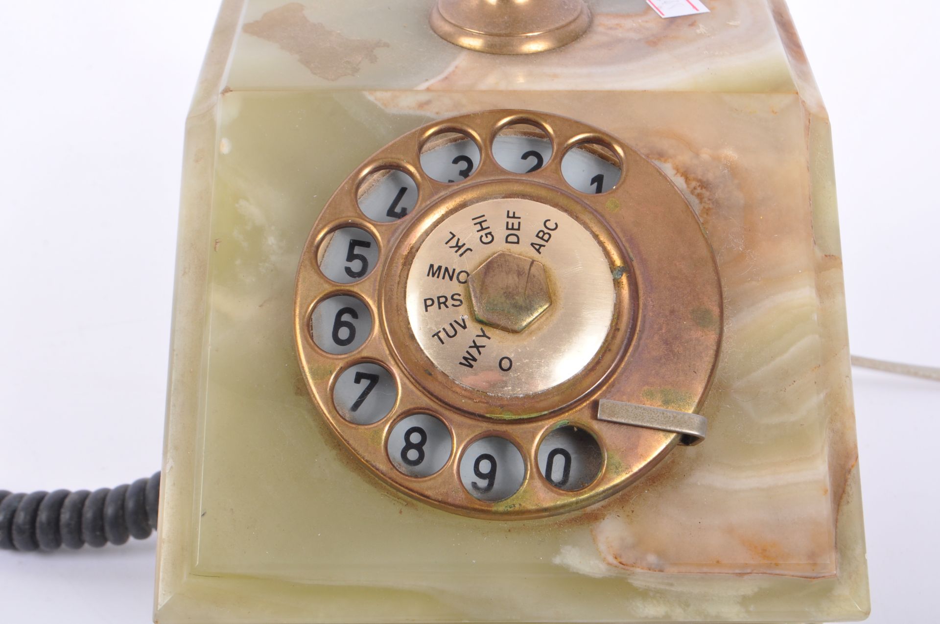 VINTAGE CIRCA. 1930S ONYX AND BRASS ROTARY DIAL TELEPHONE - Image 6 of 6