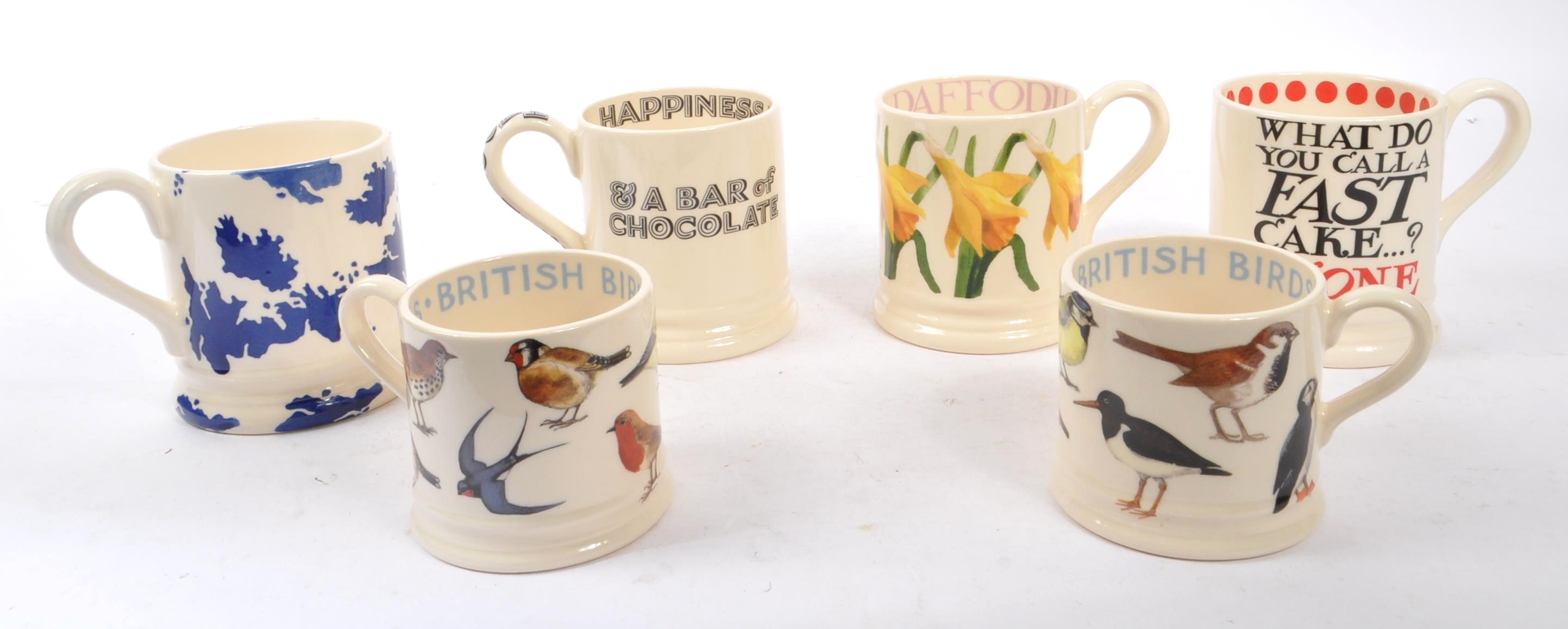 EMMA BRIDGEWATER - COLLECTION OF SIX CERAMIC MUGS