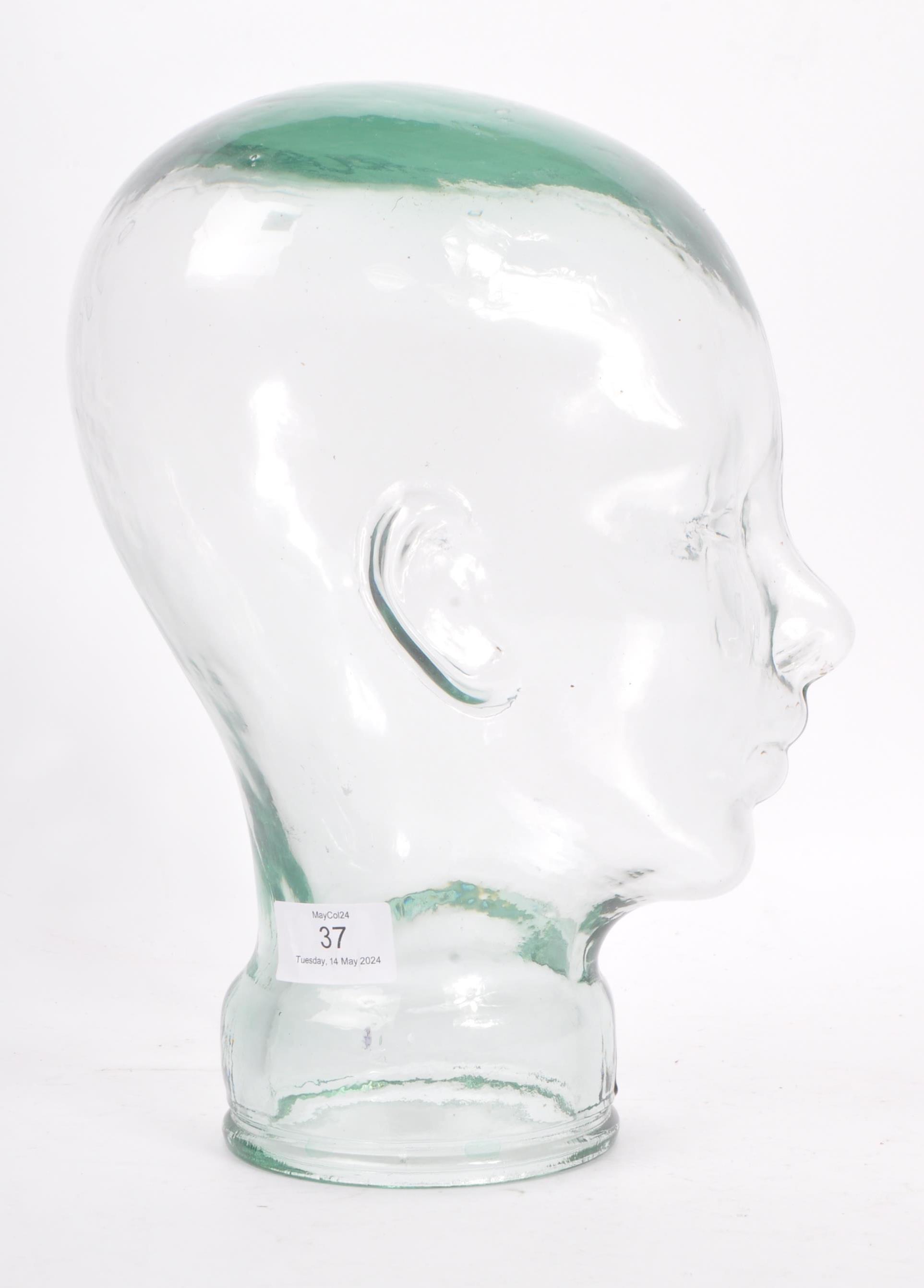 20TH CENTURY CLEAR GLASS MILLINERY PRESSED HEAD - Image 4 of 5