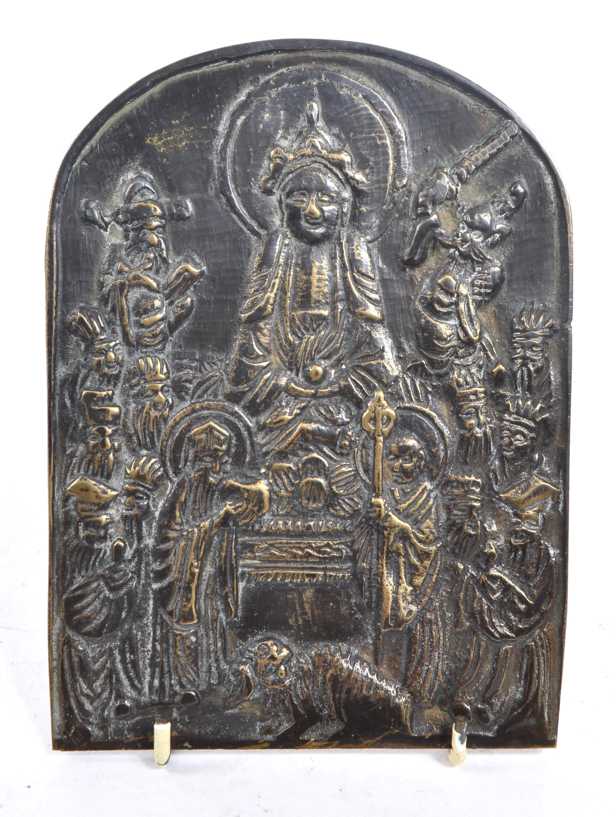 EARLY 20TH CENTURY HAND MADE METAL BUDDHIST TABLEAU