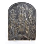 EARLY 20TH CENTURY HAND MADE METAL BUDDHIST TABLEAU