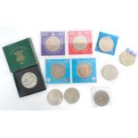 COLLECTION OF ELEVEN BRITISH COMMEMORATIVE CROWN COINS