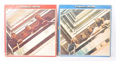 THE BEATLES - RED AND BLUE VINYL RECORD ALBUMS