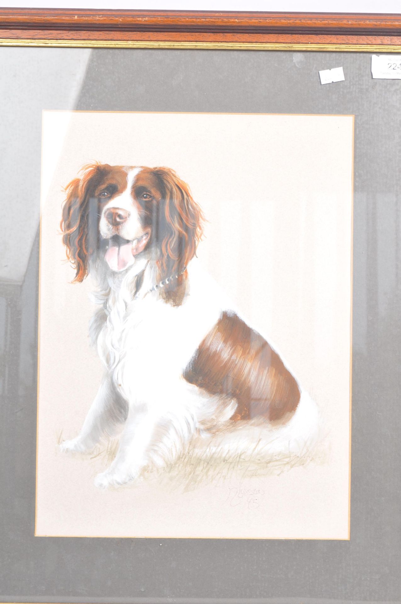 1945 ACRYLIC ON BOARD SPANIEL PAINTING - Image 2 of 5