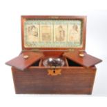 GEORGE III MAHOGANY INLAID TEA CADDY BOX