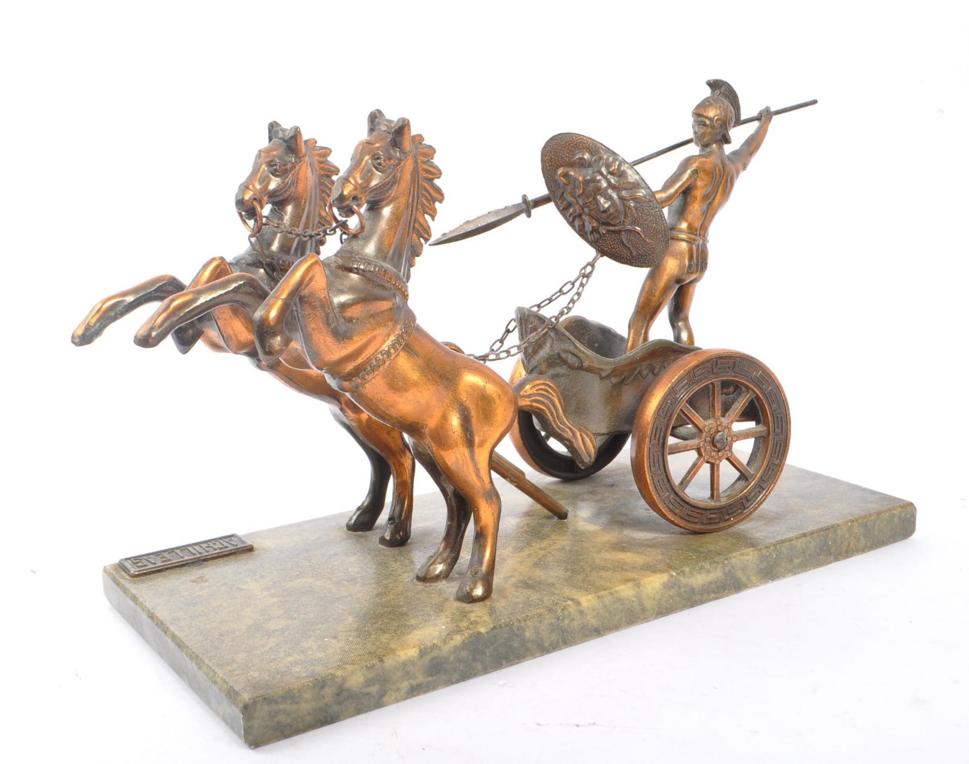 VINTAGE 20TH CENTURY HORSE & CART ACHILLES FIGURE - Image 3 of 6