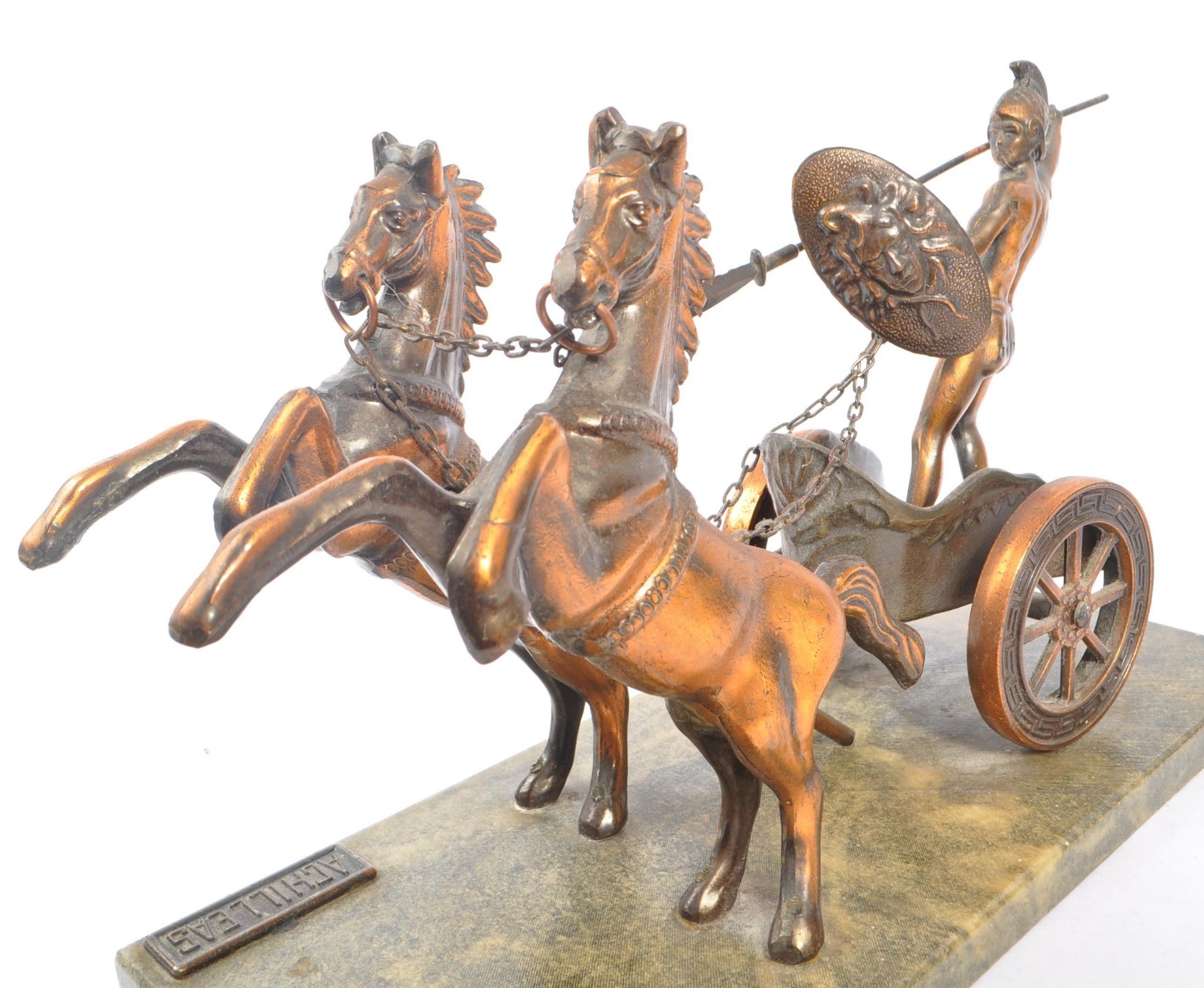 VINTAGE 20TH CENTURY HORSE & CART ACHILLES FIGURE - Bild 6 aus 6