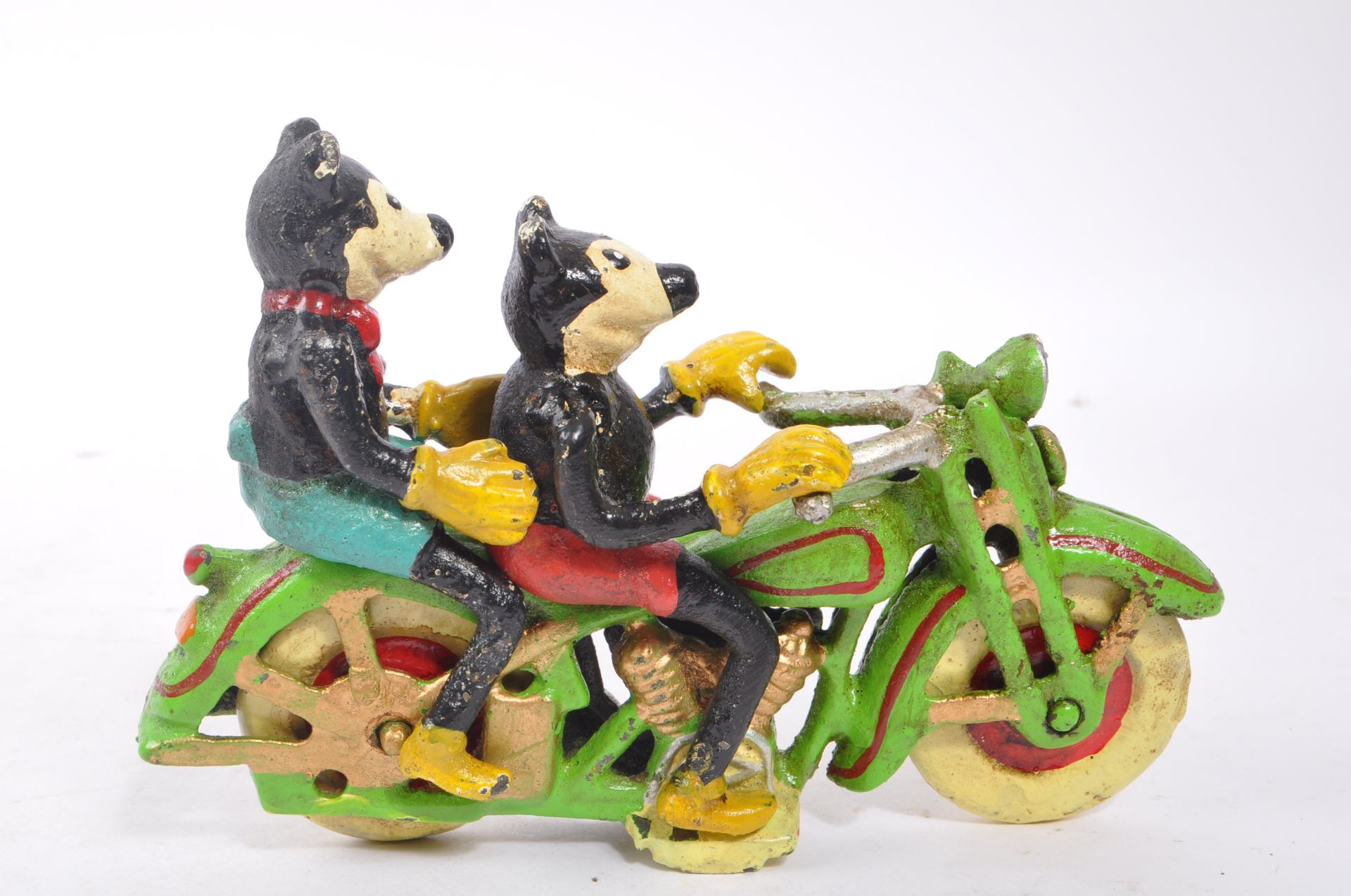 CAST IRON MICKEY AND MINNIE MOUSE ON MOTORCYCLE - Image 3 of 4