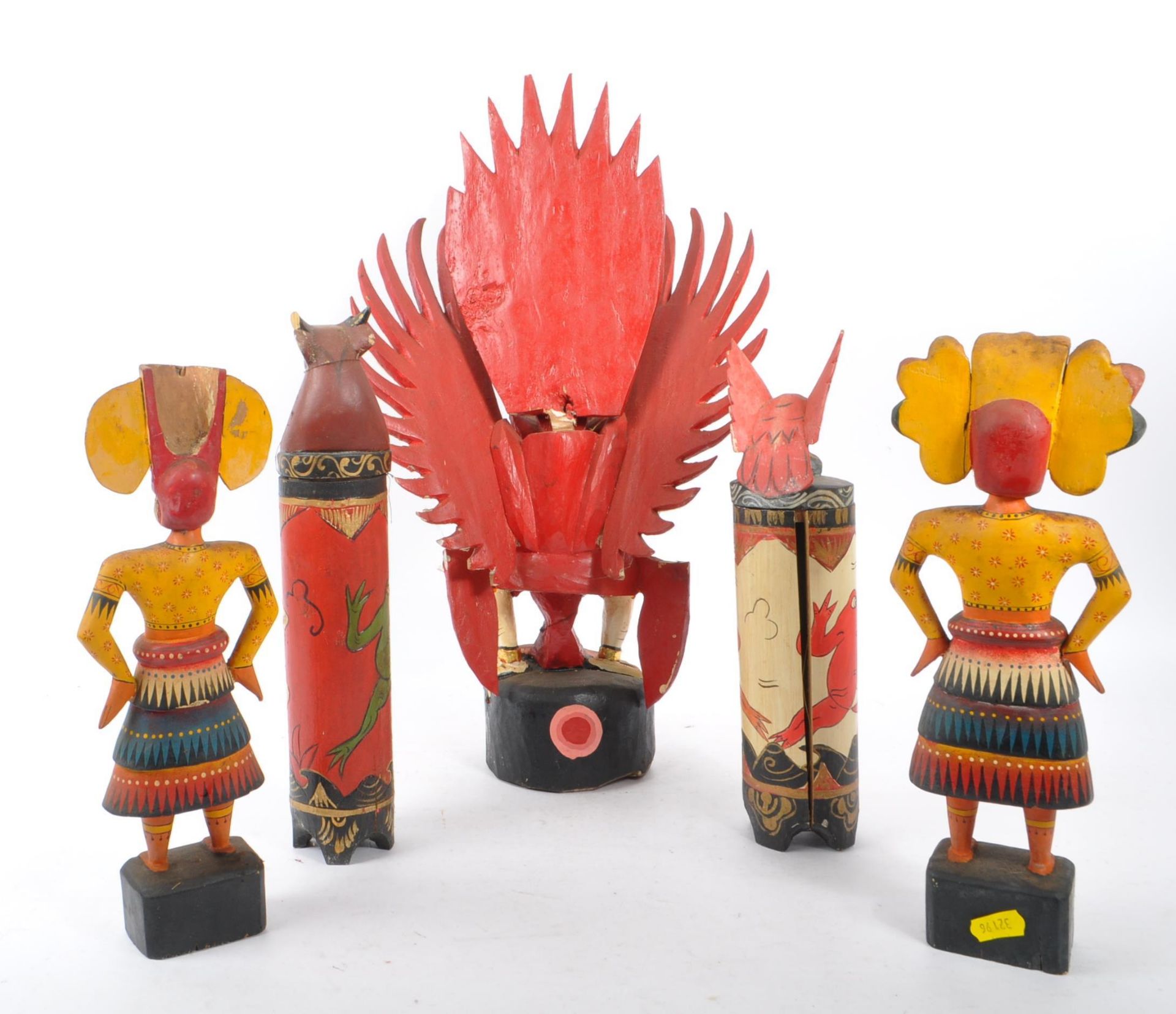 COLLECTION OF VINTAGE GROTESQUE WOODEN CARVED FIGURES - Image 5 of 6