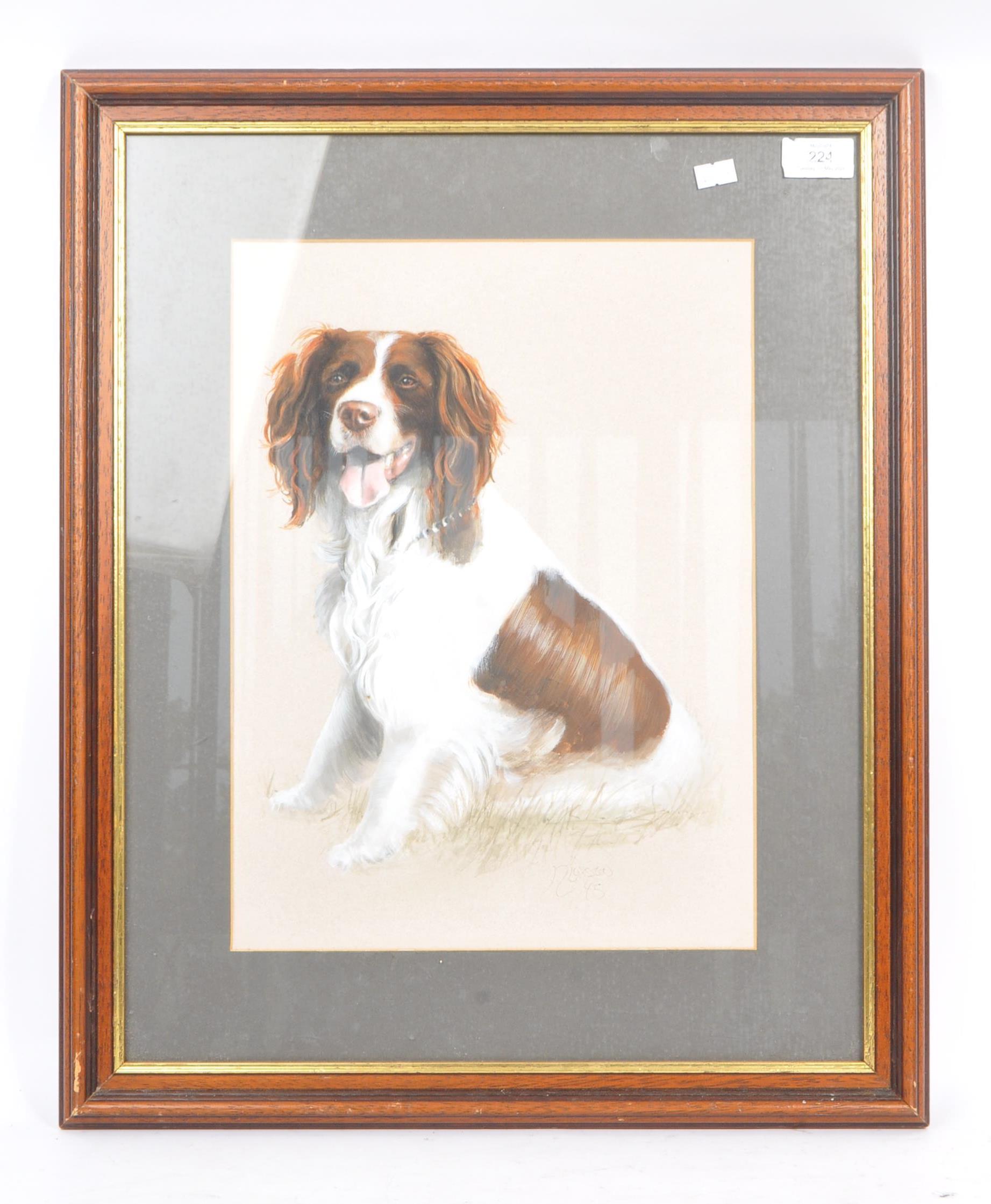 1945 ACRYLIC ON BOARD SPANIEL PAINTING