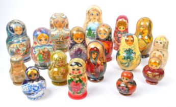 COLLECTION OF USSR FOLK ART MATRYOSHKA NEST OF DOLLS