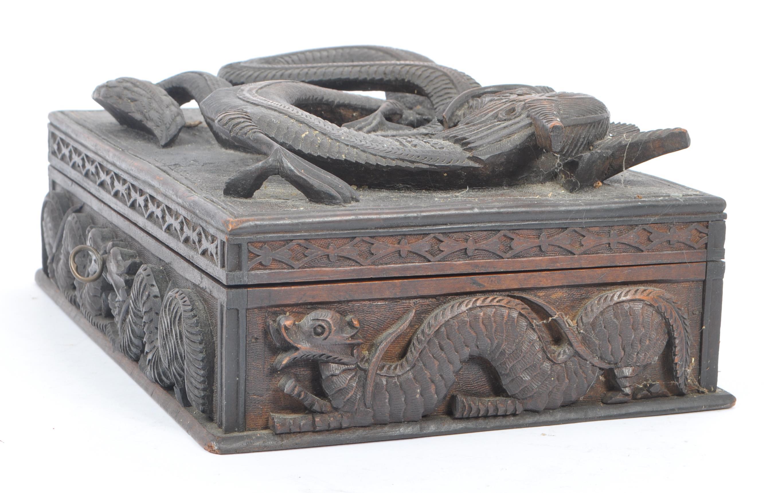 VINTAGE 20TH CENTURY ASIAN CARVED DRAGON BOX - Image 5 of 6