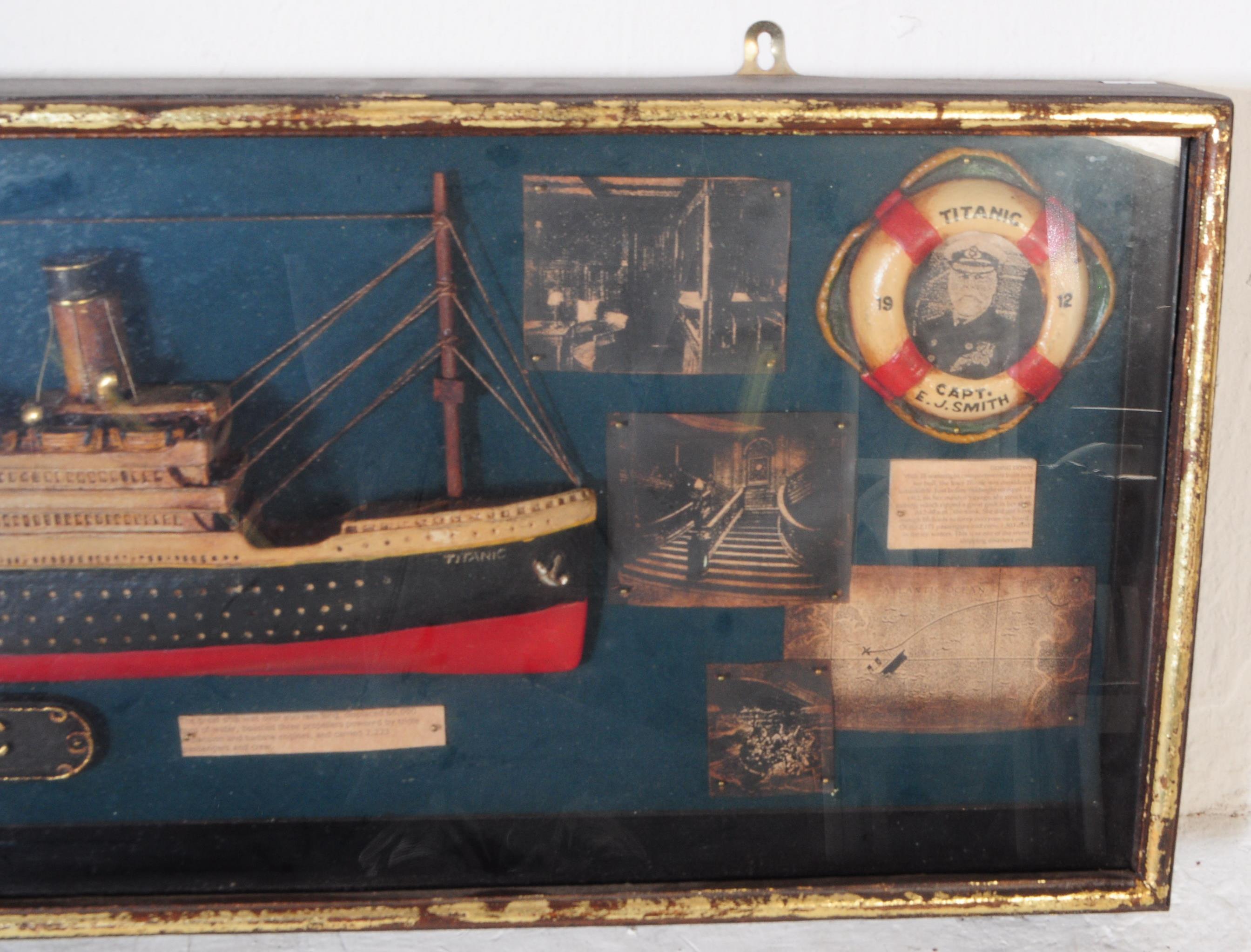 RMS TITANIC - VINTAGE 20TH CENTURY DISPLAY BOX OF TITANIC & INFO - Image 4 of 4