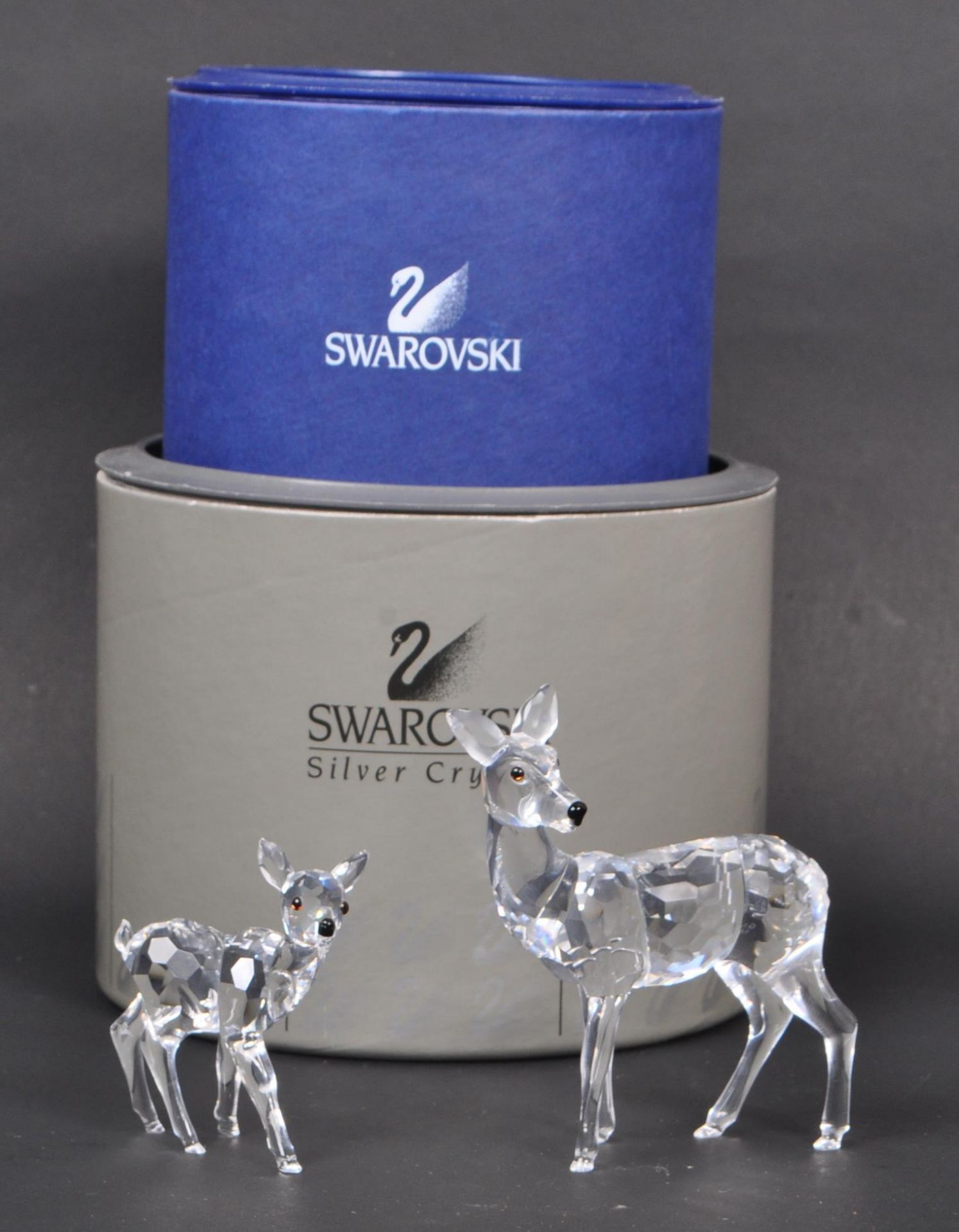 SWAROVSKI - TWO CRYSTAL DEER FIGURES