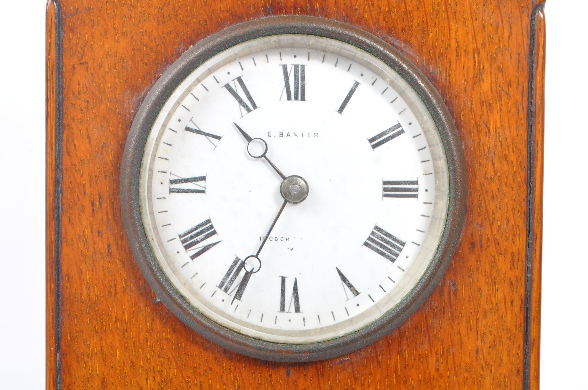 EARLY 20TH CENTURY OAK MANTEL CLOCK BAROMETER - Bild 5 aus 7