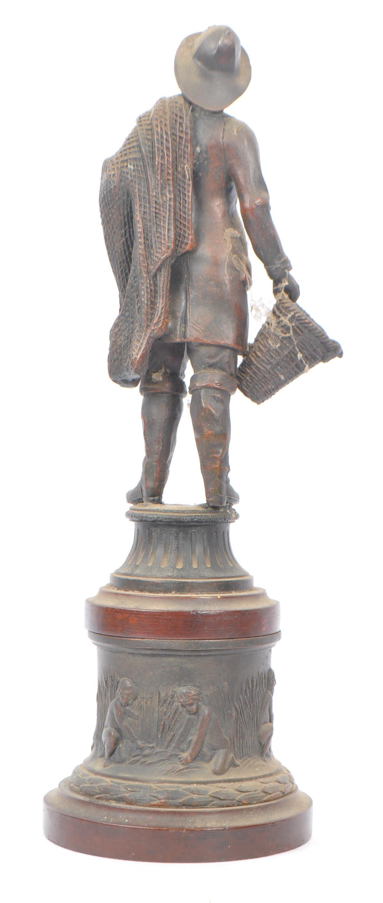 TWO 19TH CENTURY SPELTER FIGURES OF FISHING COUPLE - Image 3 of 7