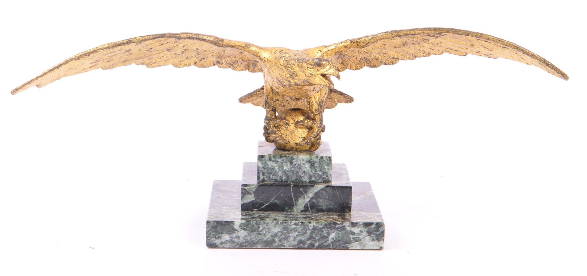 ORMOLU EAGLE FIGURINE ON THREE TIERED MARBLE BASE - Bild 2 aus 8