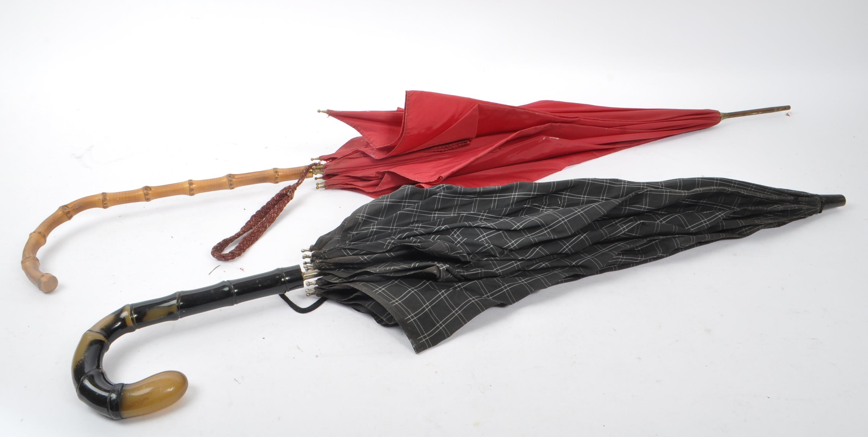20TH CENTURY BAMBOO HANDLED UMBRELLA & ANOTHER - Image 5 of 6