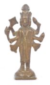 SMALL BRASS INDIAN HINDU FIGURE OF GOD VISHNU