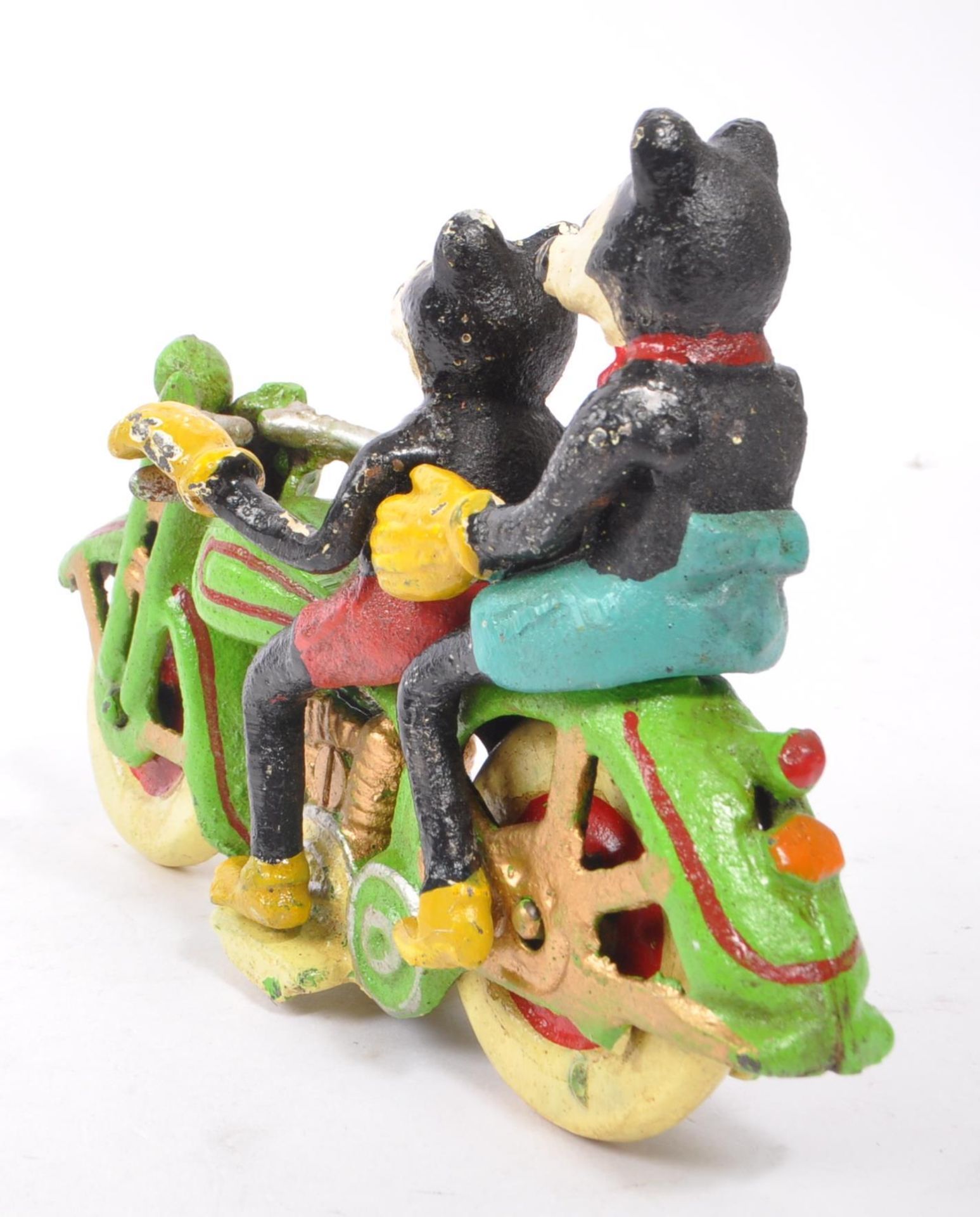 CAST IRON MICKEY AND MINNIE MOUSE ON MOTORCYCLE - Image 4 of 4