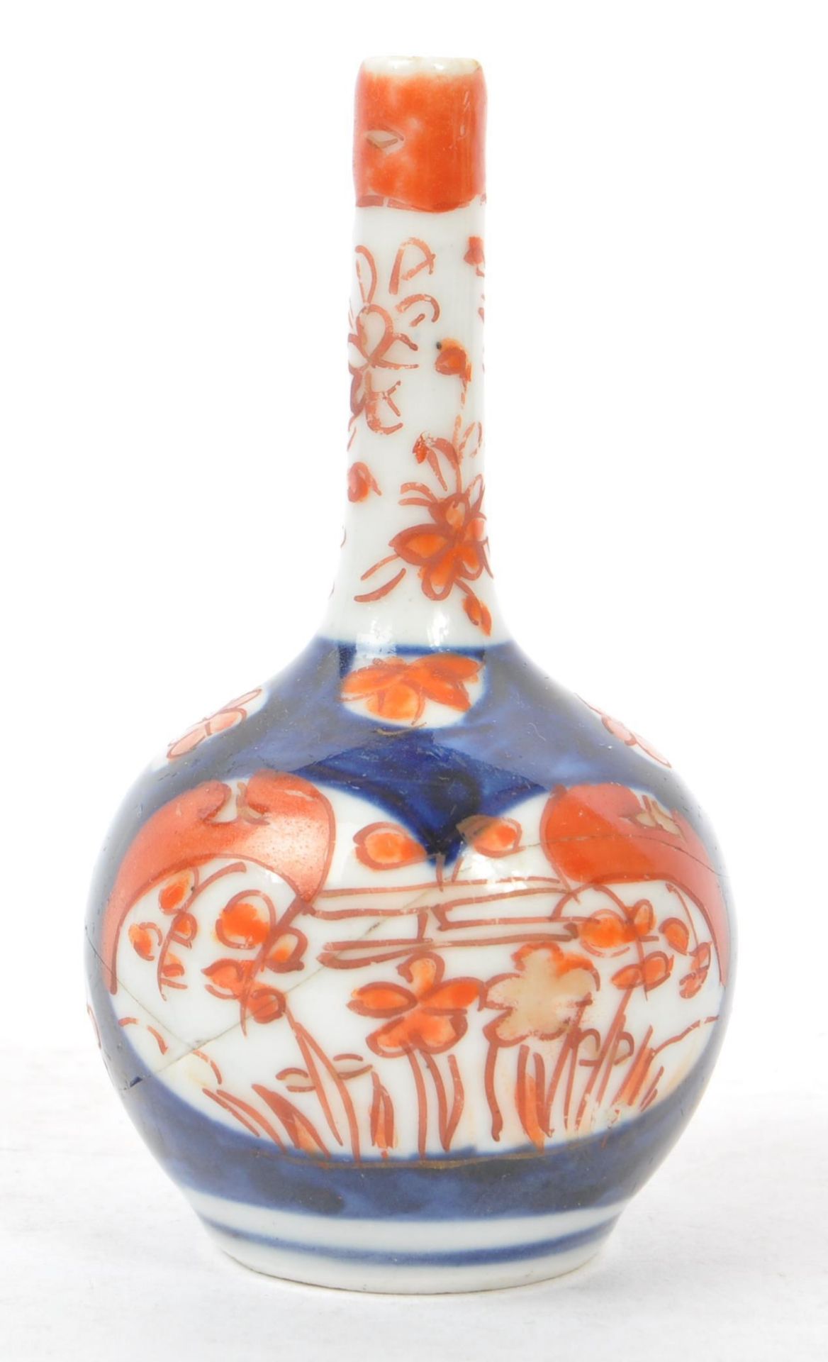 FIVE JAPANESE PORCELAIN VASES - SATSUMA & IMARI - Image 8 of 9