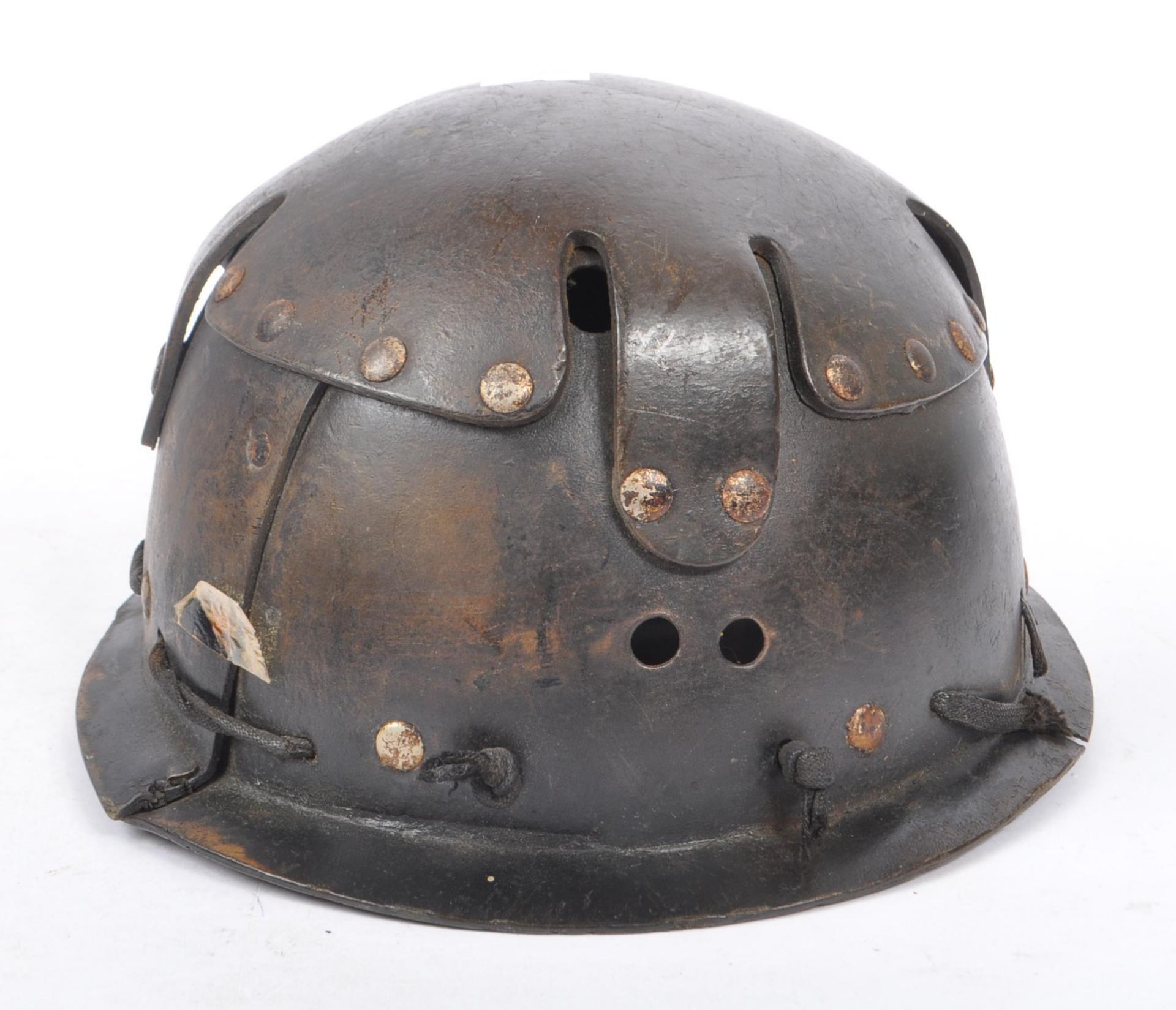 MID CENTURY LEATHER COAL MINERS SAFETY HELMET - Image 4 of 7