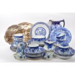 SPODE / BURSLEM / HAYNES - COLLECTION OF BLUE AND WHITE CHINA