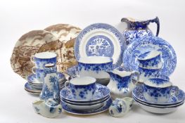 SPODE / BURSLEM / HAYNES - COLLECTION OF BLUE AND WHITE CHINA