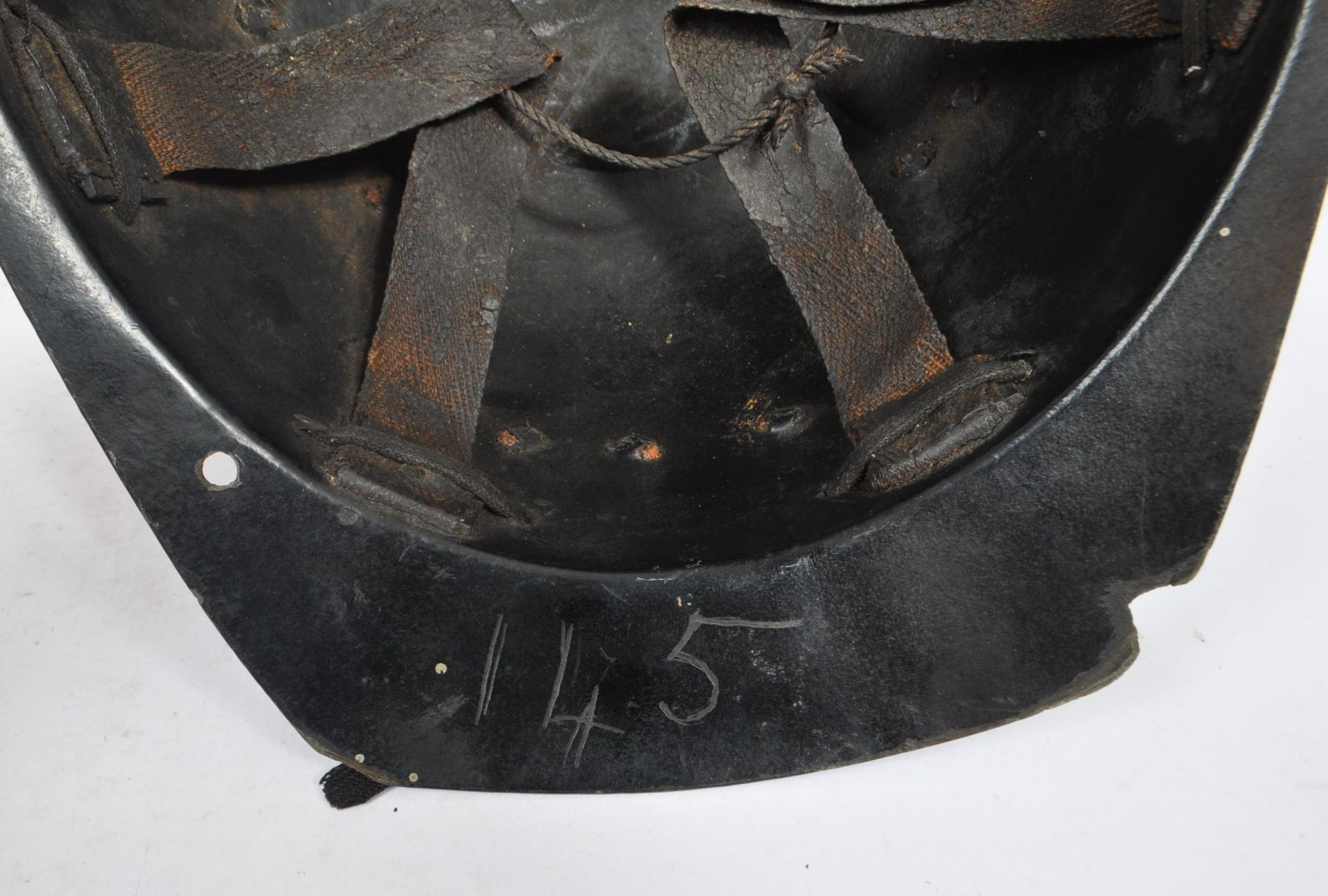 MID CENTURY LEATHER COAL MINERS SAFETY HELMET - Image 7 of 7