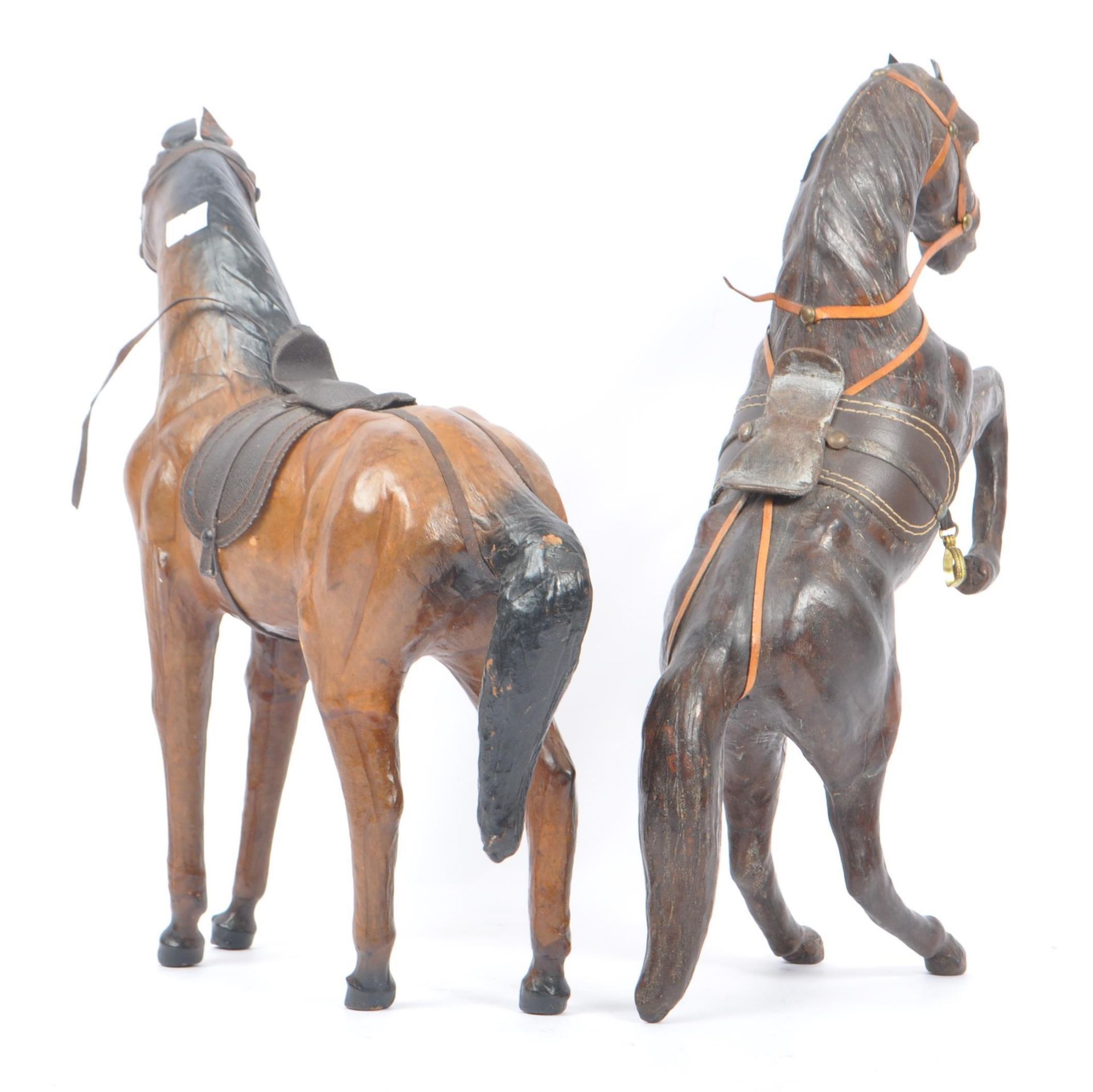 MANNER OF LIBERTY & CO - TWO LARGE LEATHER HORSES - Image 3 of 6