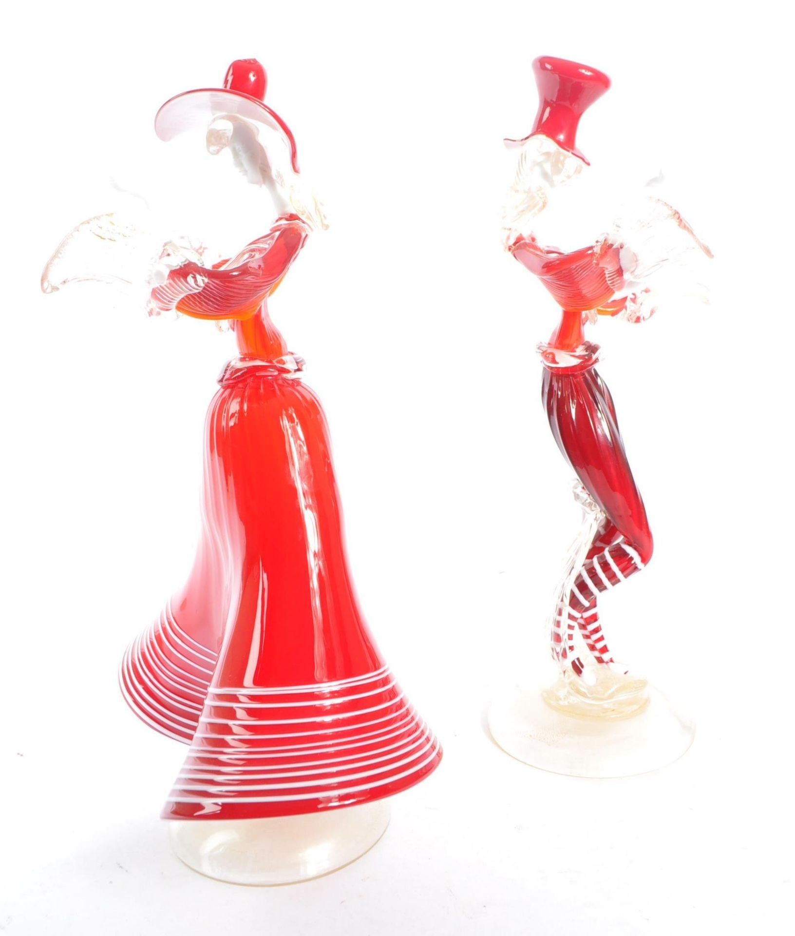 MURANO GLASS - TWO MID 20TH CENTURY PAIR OF GLASS DANCERS - Image 6 of 7